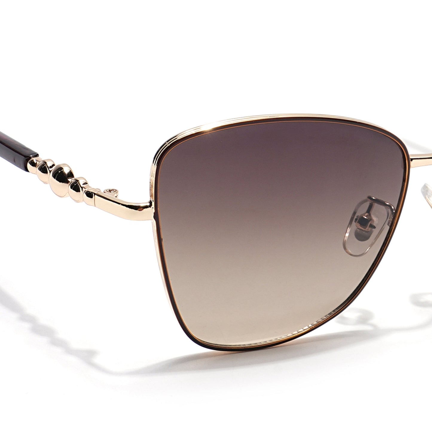 Cateye Sunglasses (Olive & Clear Lens | Golden & Brown Frame - MG5998)