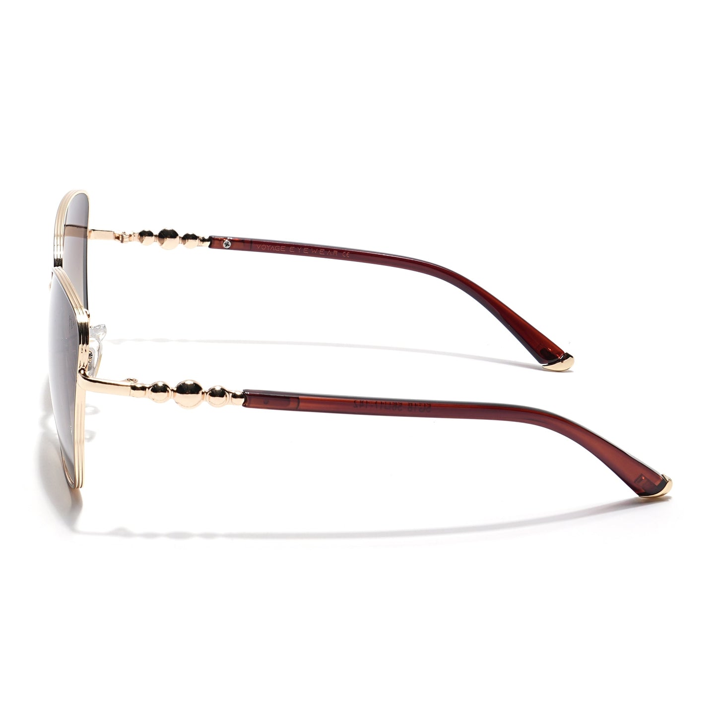 Cateye Sunglasses (Olive & Clear Lens | Golden & Brown Frame - MG5998)