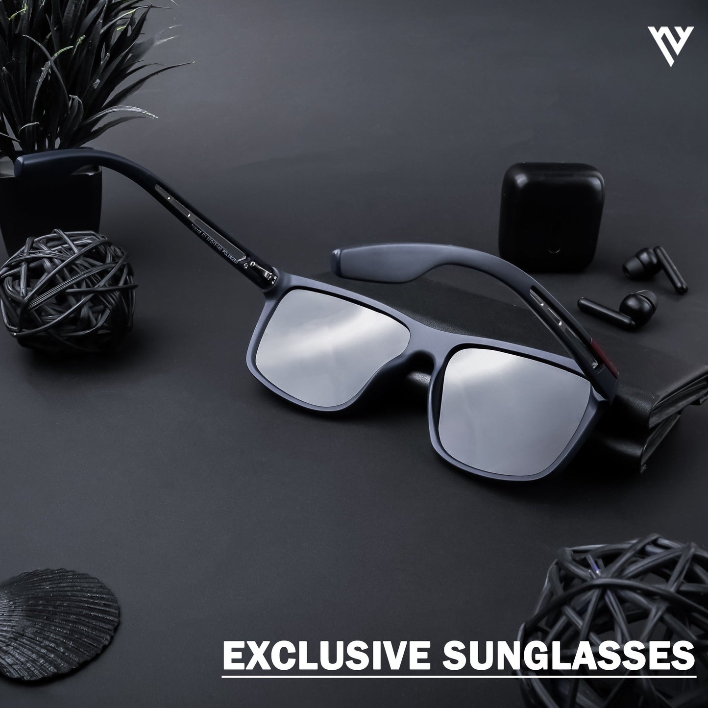 Navy Blue Polarized Wayfarer Sunglasses - PMG4308