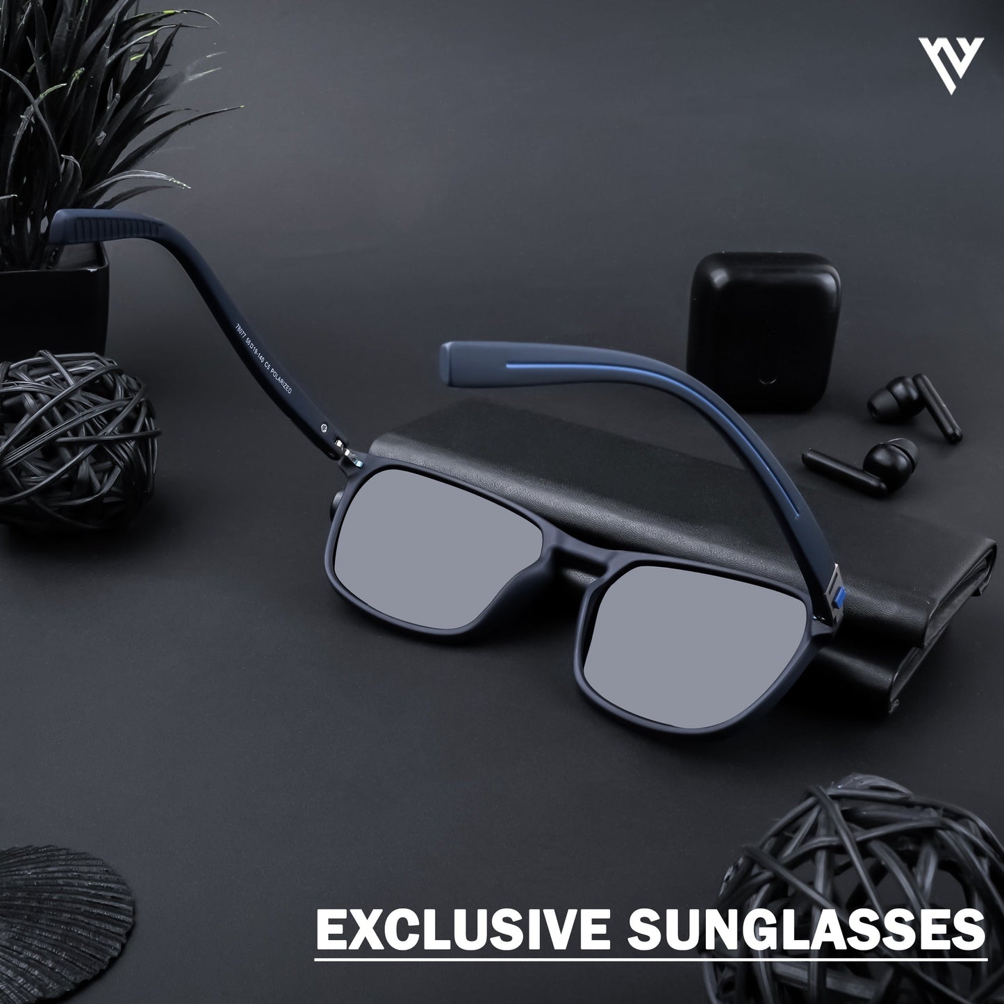 Navy Blue Polarized Wayfarer Sunglasses - PMG4305