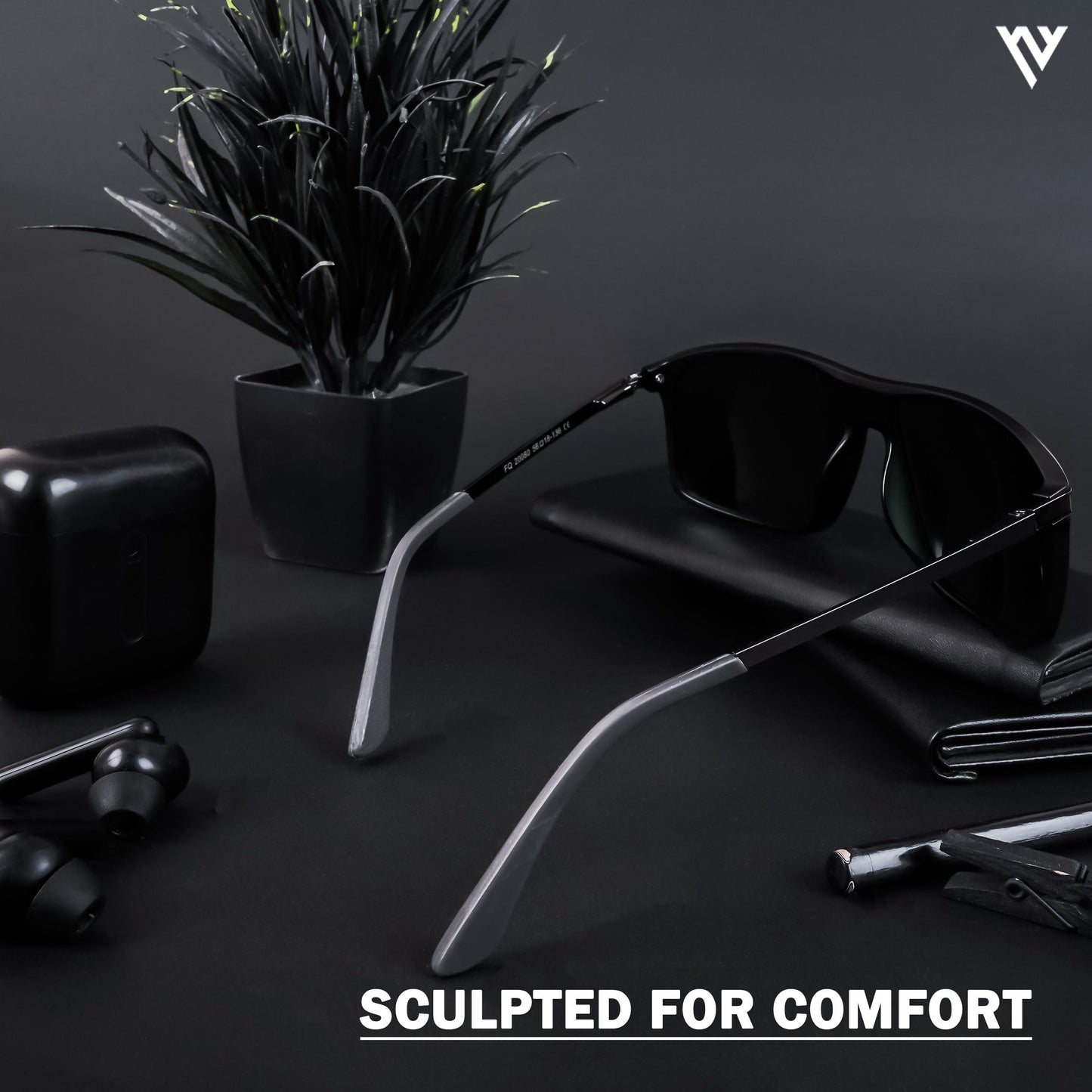 Matt Black Polarized Wayfarer Sunglasses - PMG4447