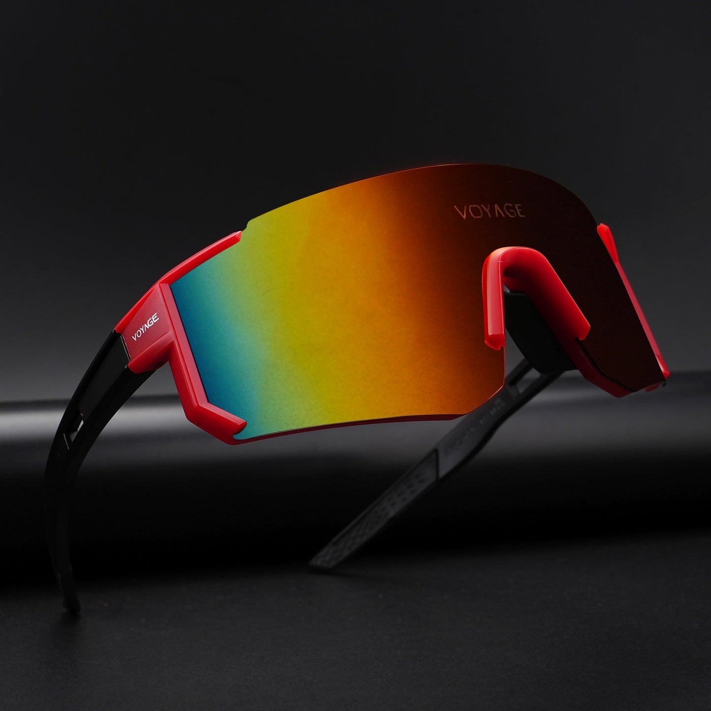Drift Polarized Sunglasses (Multicolor Lens | Red Frame - PMG5597)