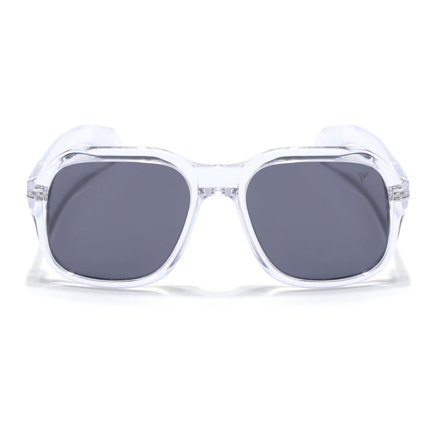 Wayfarer Polarized Sunglasses (Black Lens | Transparent Frame - PMG4988)