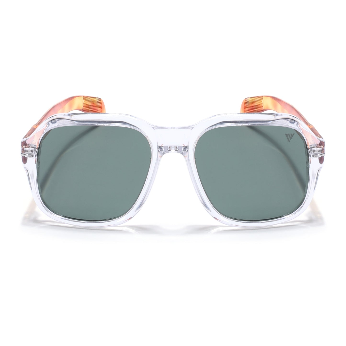 Wayfarer Polarized Sunglasses (Green Lens | Transparent Frame - PMG4991)