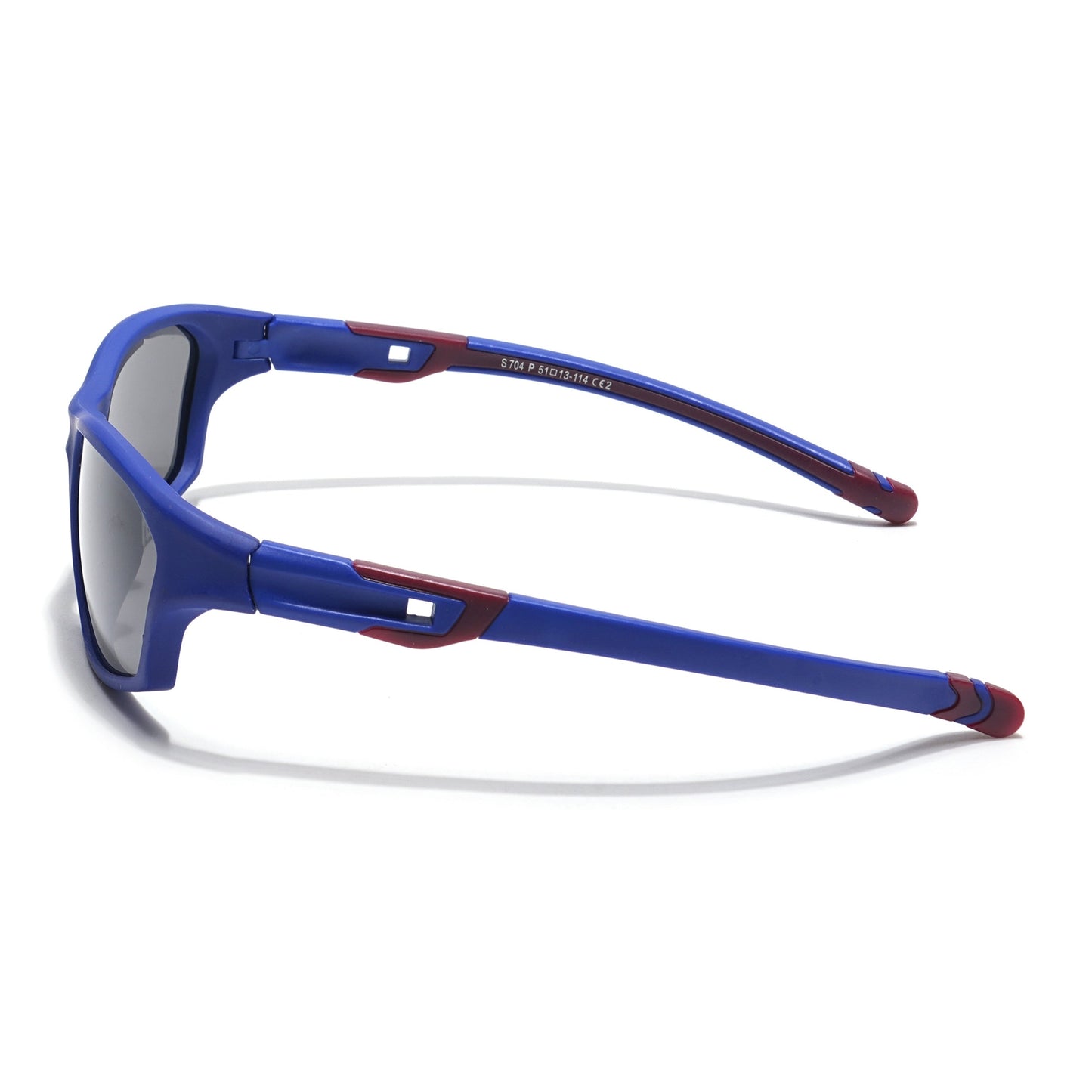 Wrap Around Polarized Sunglasses for Kids -6 yrs To 12 yrs (Black Lens | Blue Frame - PMG5899)