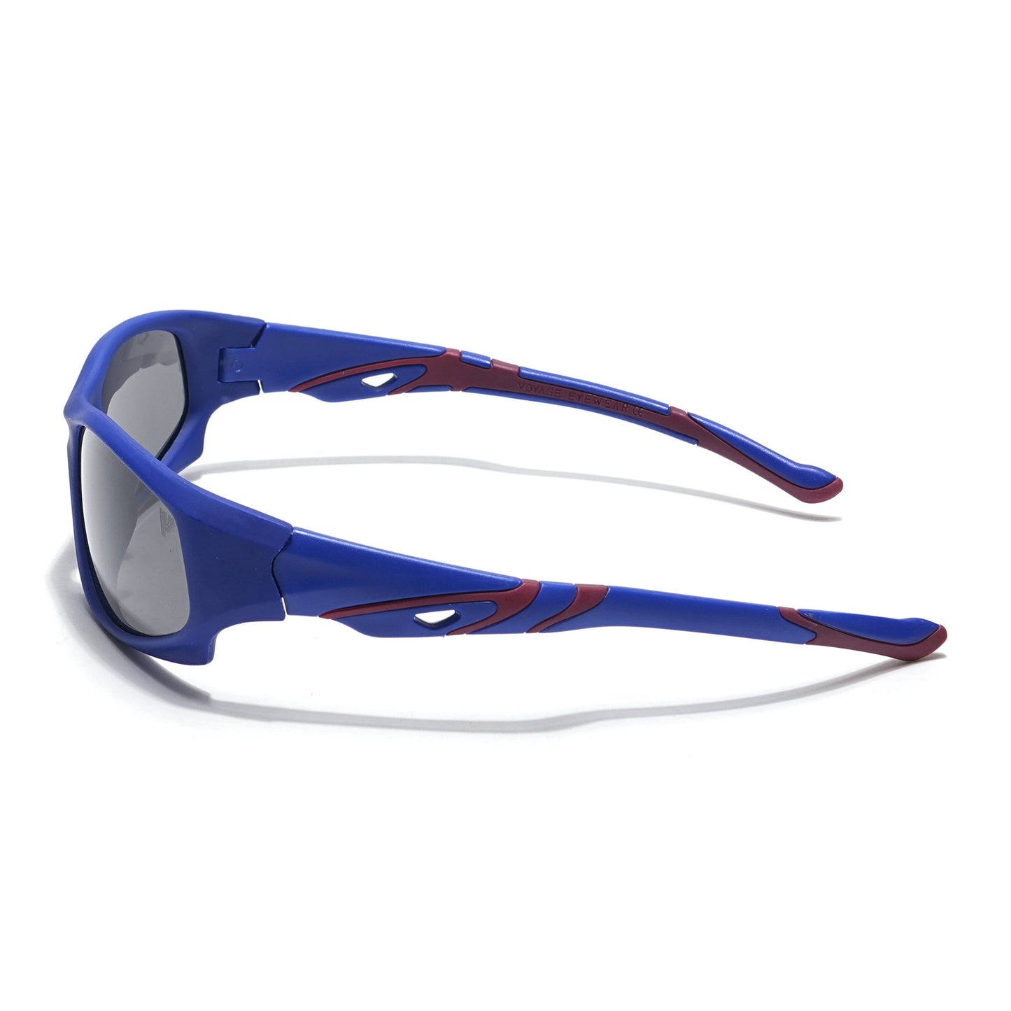 Wrap Around Polarized Sunglasses for Kids -6 yrs To 12 yrs (Black Lens | Blue Frame - PMG5905)