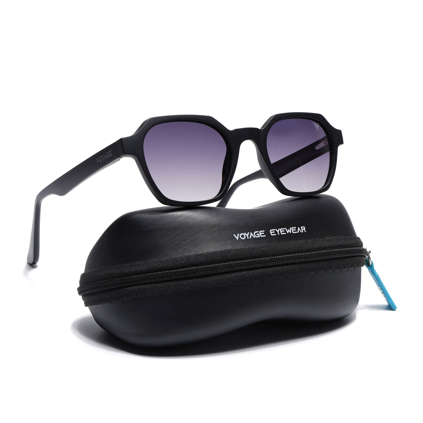 Prizm | Black Hexagonal Polarized Sunglasses | Grey & Clear Lens - PMG7283