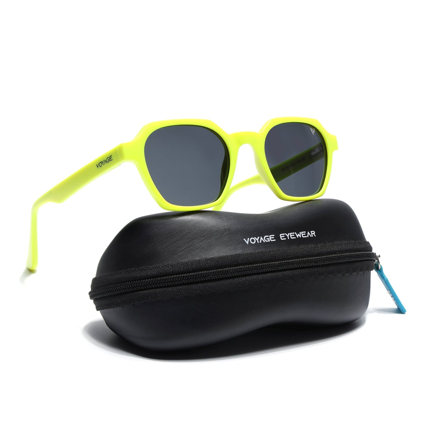 Prizm | Neon Yellow Hexagonal Polarized Sunglasses | Black Lens - PMG7290