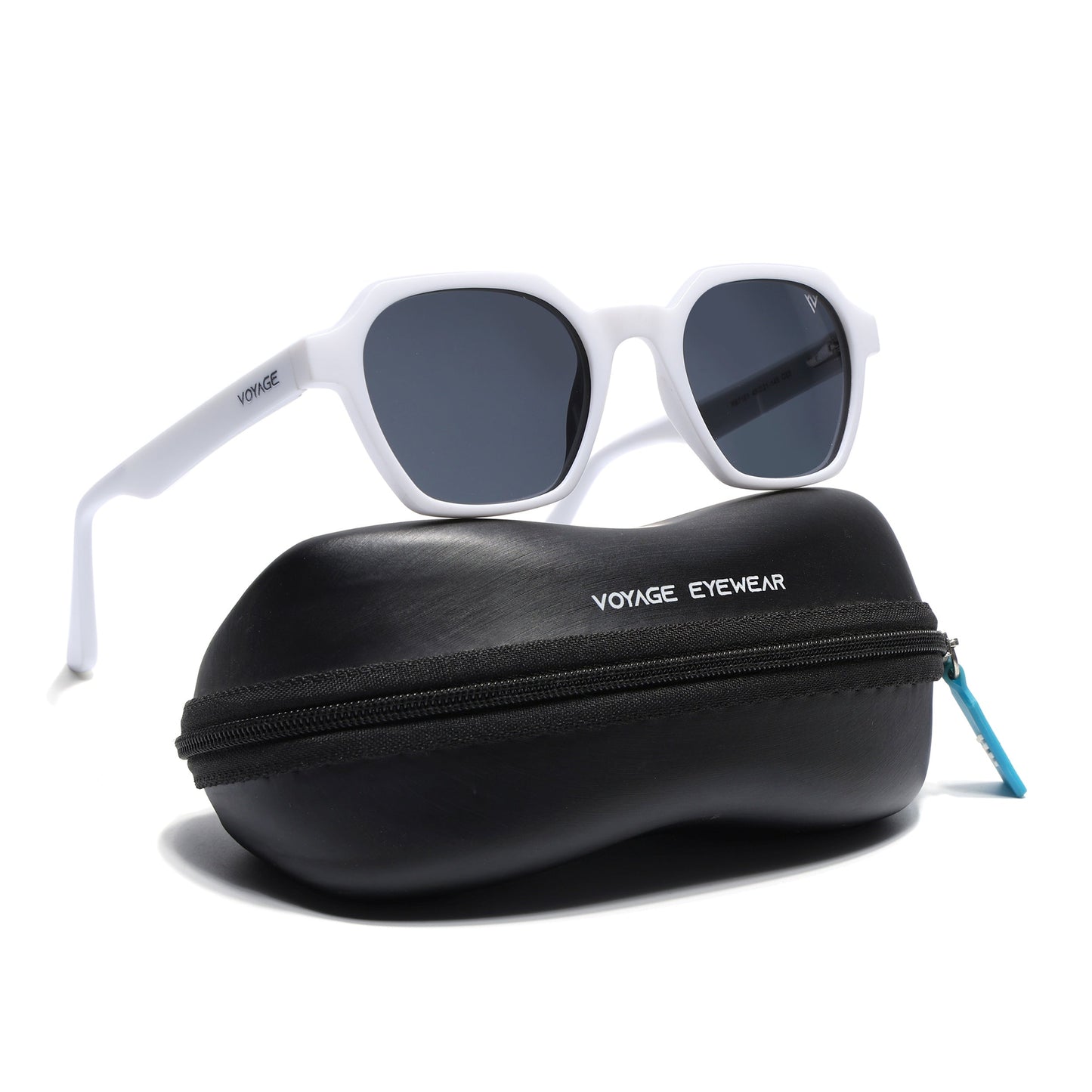 Prizm | White Hexagonal Polarized Sunglasses | Black Lens - PMG7291
