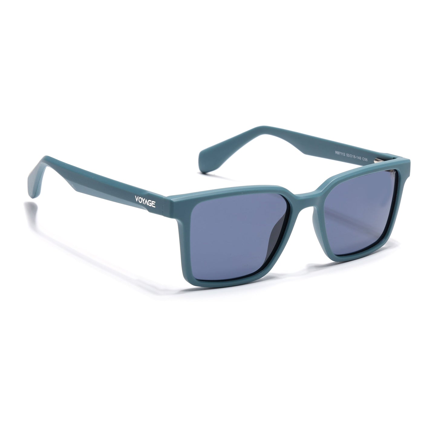 Prizm | Matt Teal Square Polarized Sunglasses | Grey Lens - PMG7295
