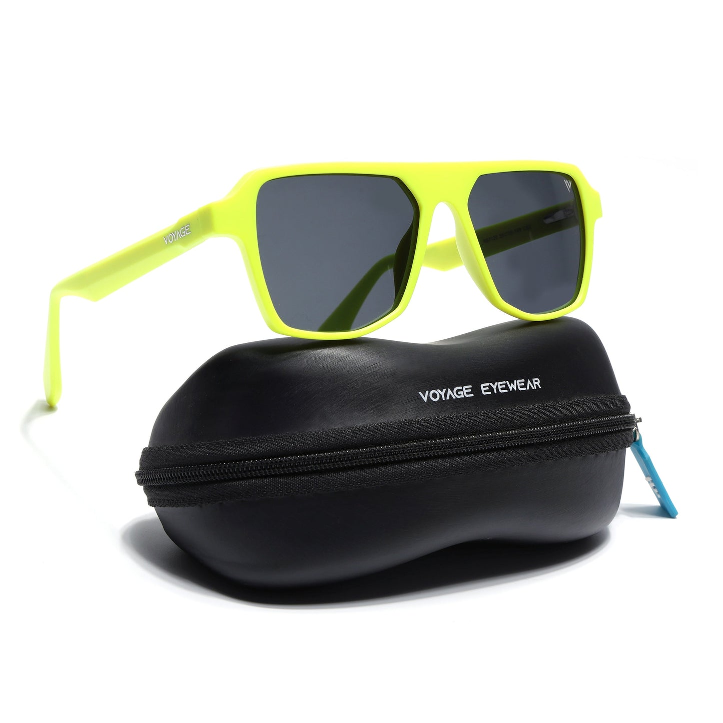 Prizm | Neon Yellow Wayfarer Polarized Sunglasses | Black Lens - PMG7281