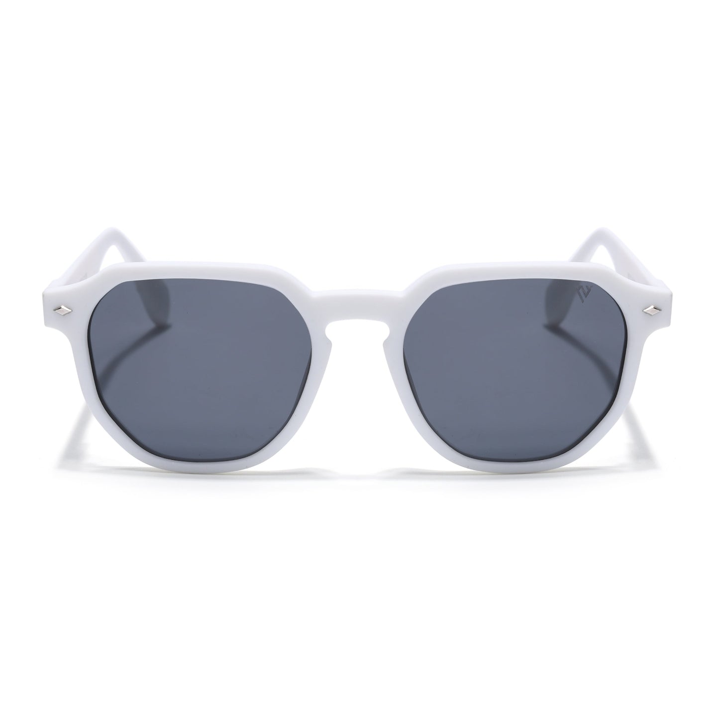 Prizm | White Hexagonal Polarized Sunglasses | Black Lens - PMG7272