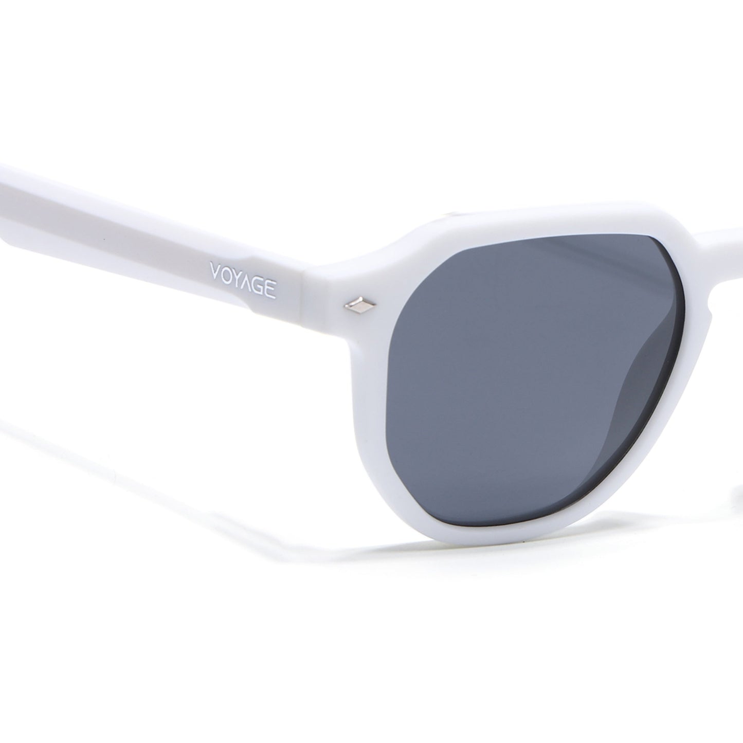 Prizm | White Hexagonal Polarized Sunglasses | Black Lens - PMG7272