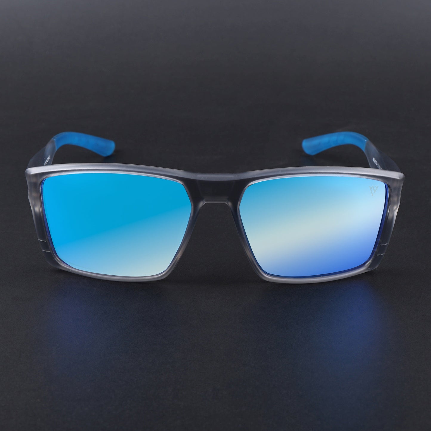 Square Polarized Sunglasses | Blue Lens | Grey Frame - PMG6745