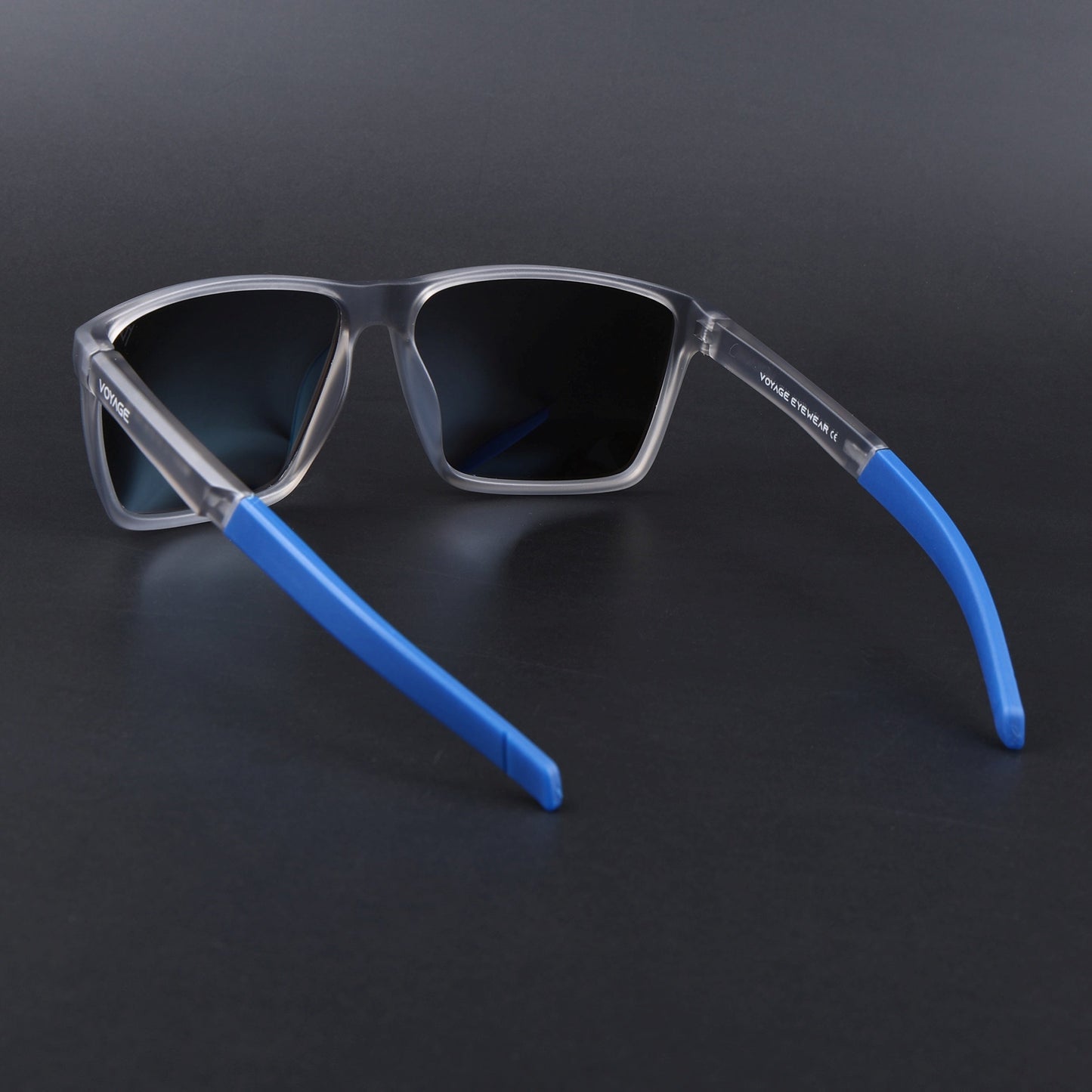 Wayfarer Polarized Sunglasses | Blue Lens | Grey Frame - PMG6750