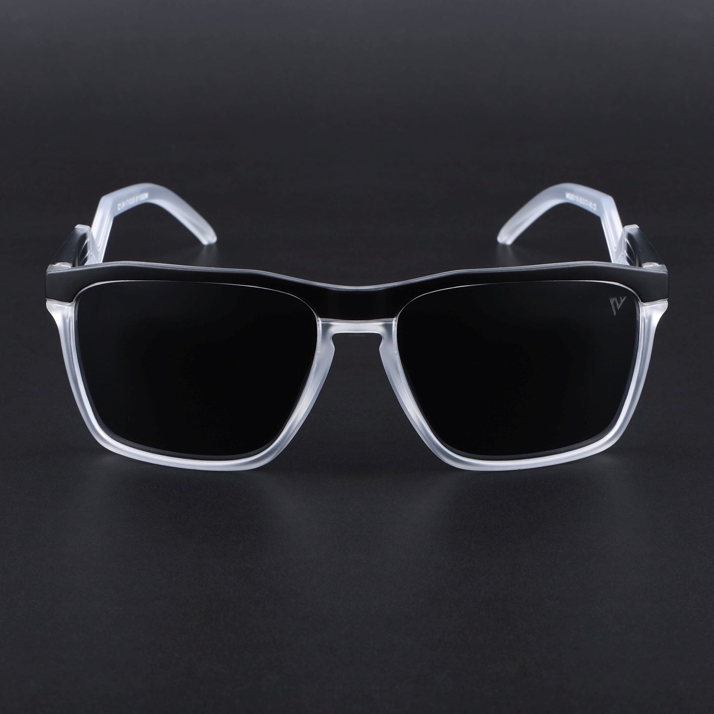 Radar 2.0 | Wayfarer Polarized Sunglasses | Black Lens | Black & Transparent Frame - PMG6755