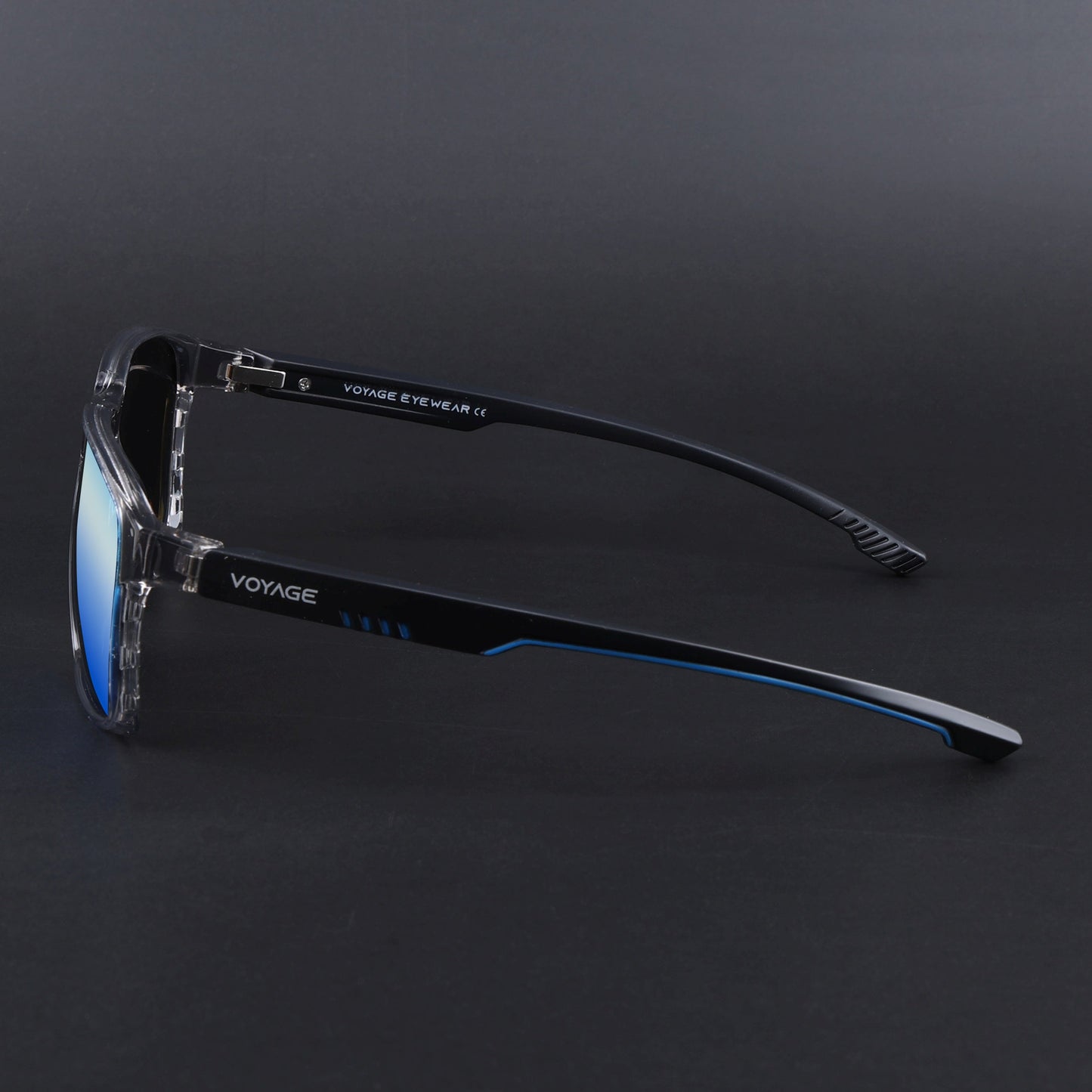 Wayfarer Polarized Sunglasses | Blue Lens | Grey Frame - PMG6763