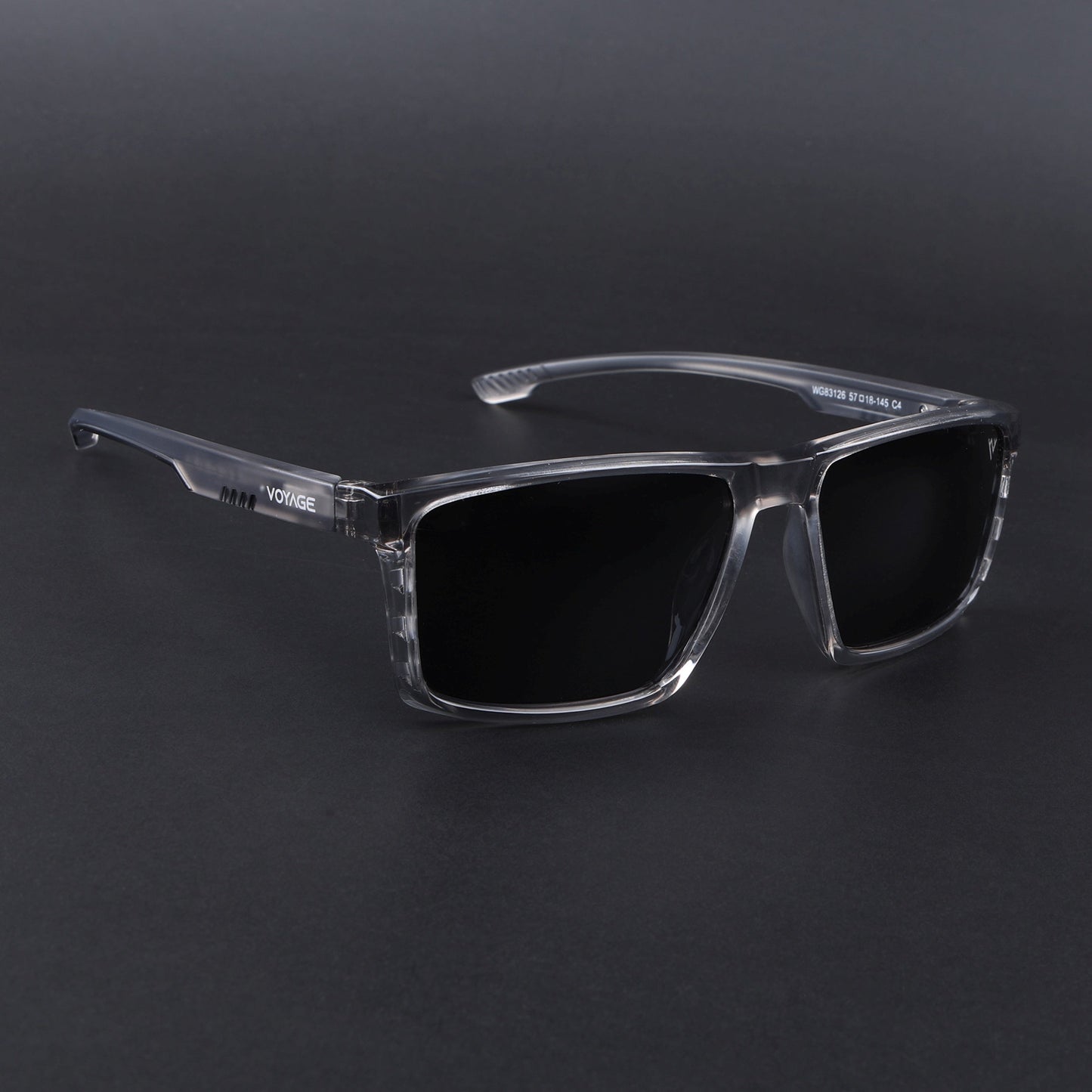 Wayfarer Polarized Sunglasses | Black Lens | Grey Frame - PMG6767