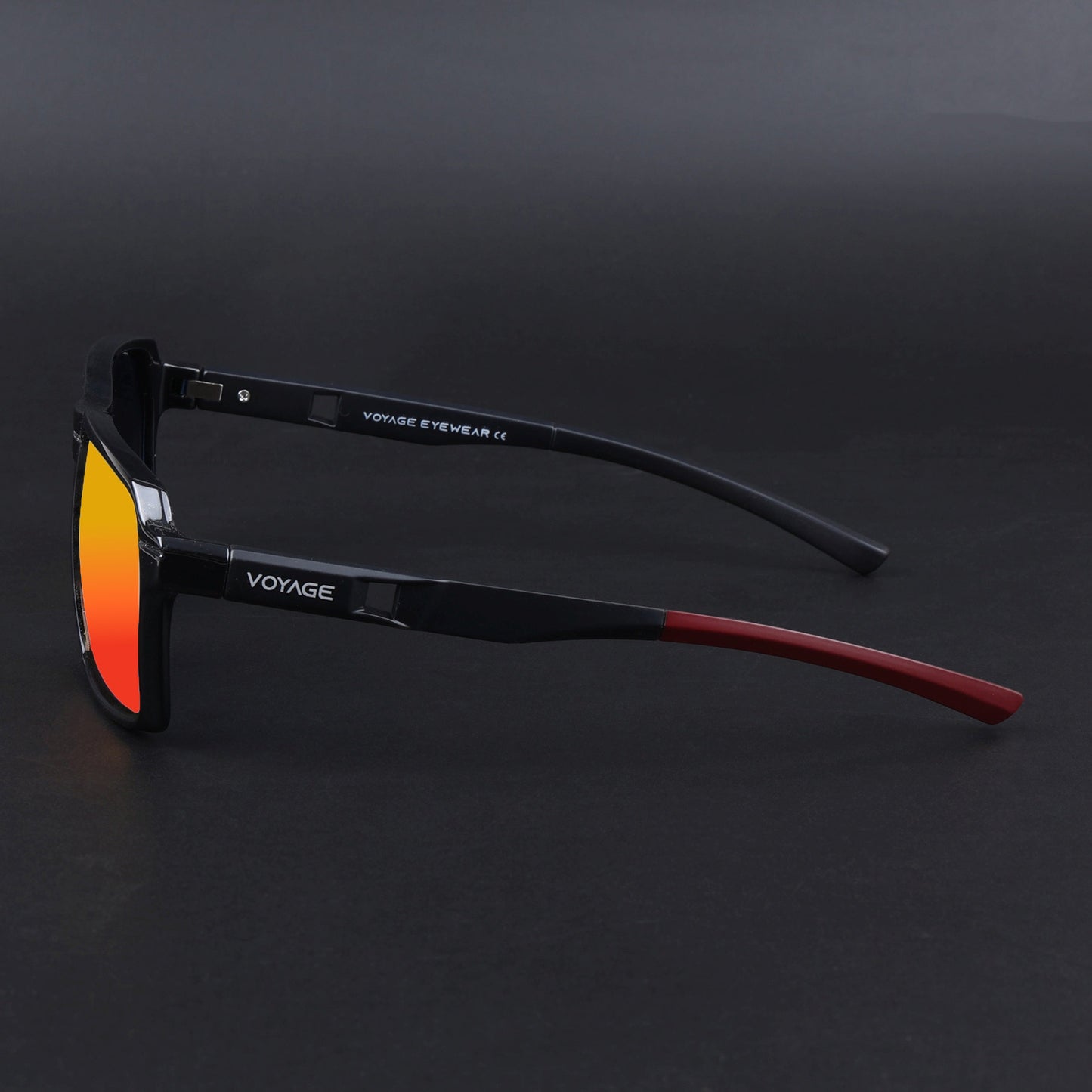 Wayfarer Polarized Sunglasses | Orange Lens | Shine Black Frame - PMG6772