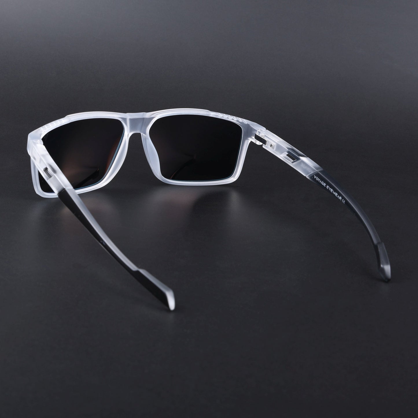 Wayfarer Polarized Sunglasses | Orange Lens | Transparent Frame - PMG6786