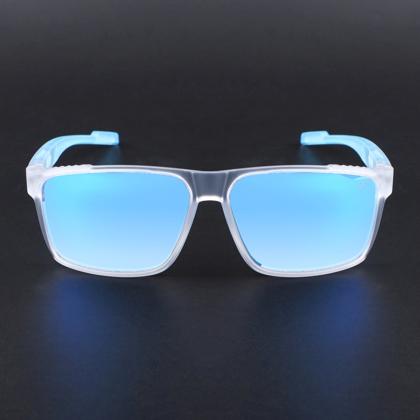 Wayfarer Polarized Sunglasses | Blue Lens | Transparent Frame - PMG6787