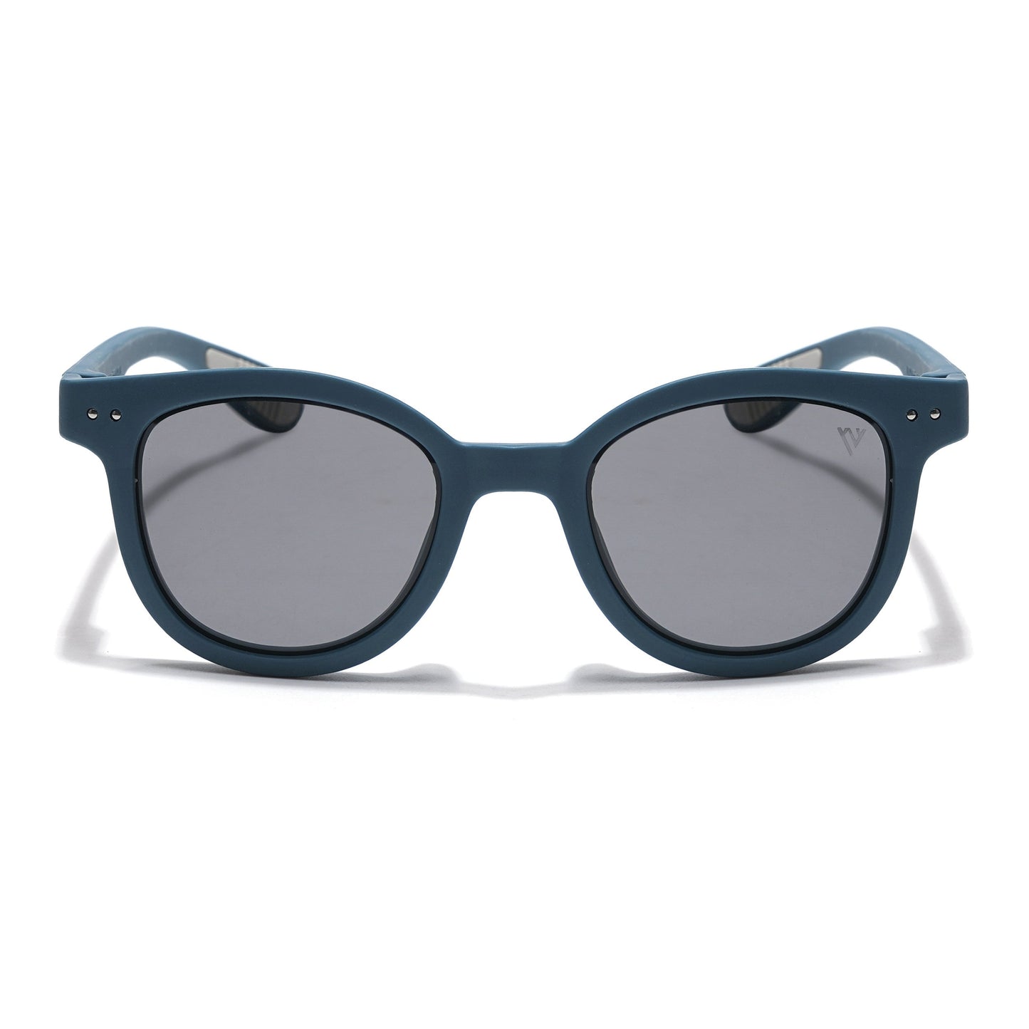 Foldable Round Polarized Sunglasses for Kids -6 yrs To 12 yrs (Black Lens | Dark Green Frame - PMG5912)