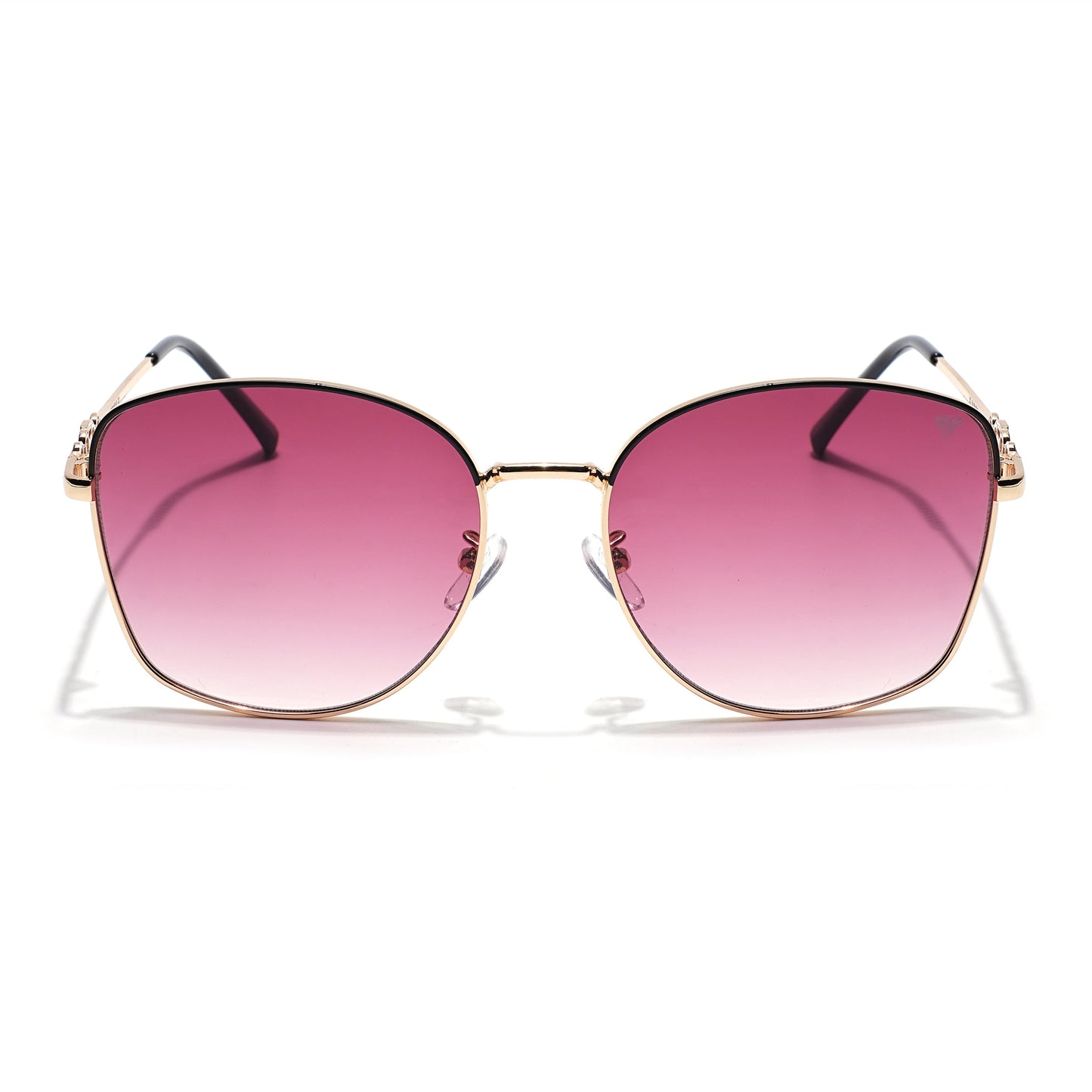 Oversize Sunglasses (Red & Clear Lens | Golden Frame - MG6038)