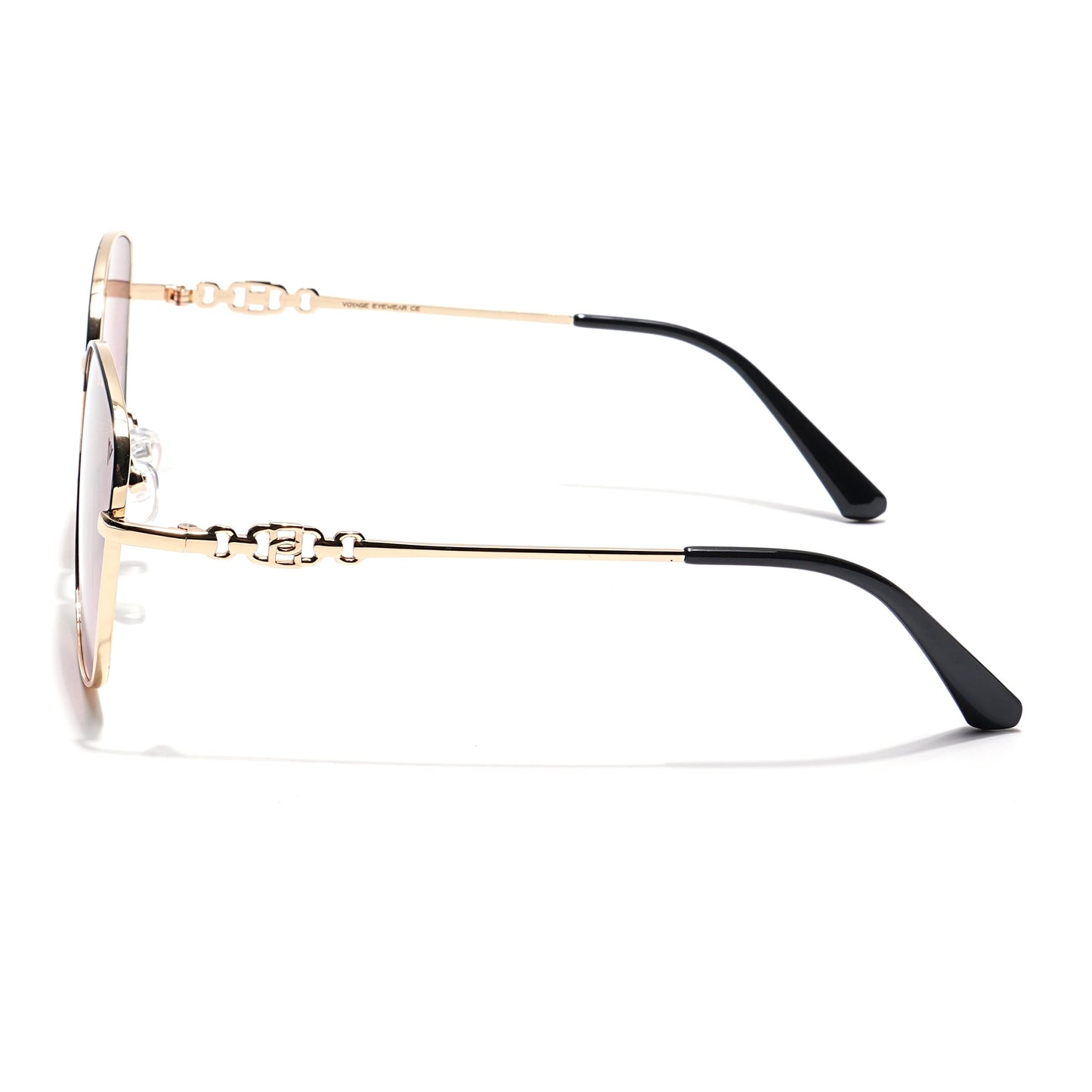 Oversize Sunglasses (Red & Clear Lens | Golden Frame - MG6038)