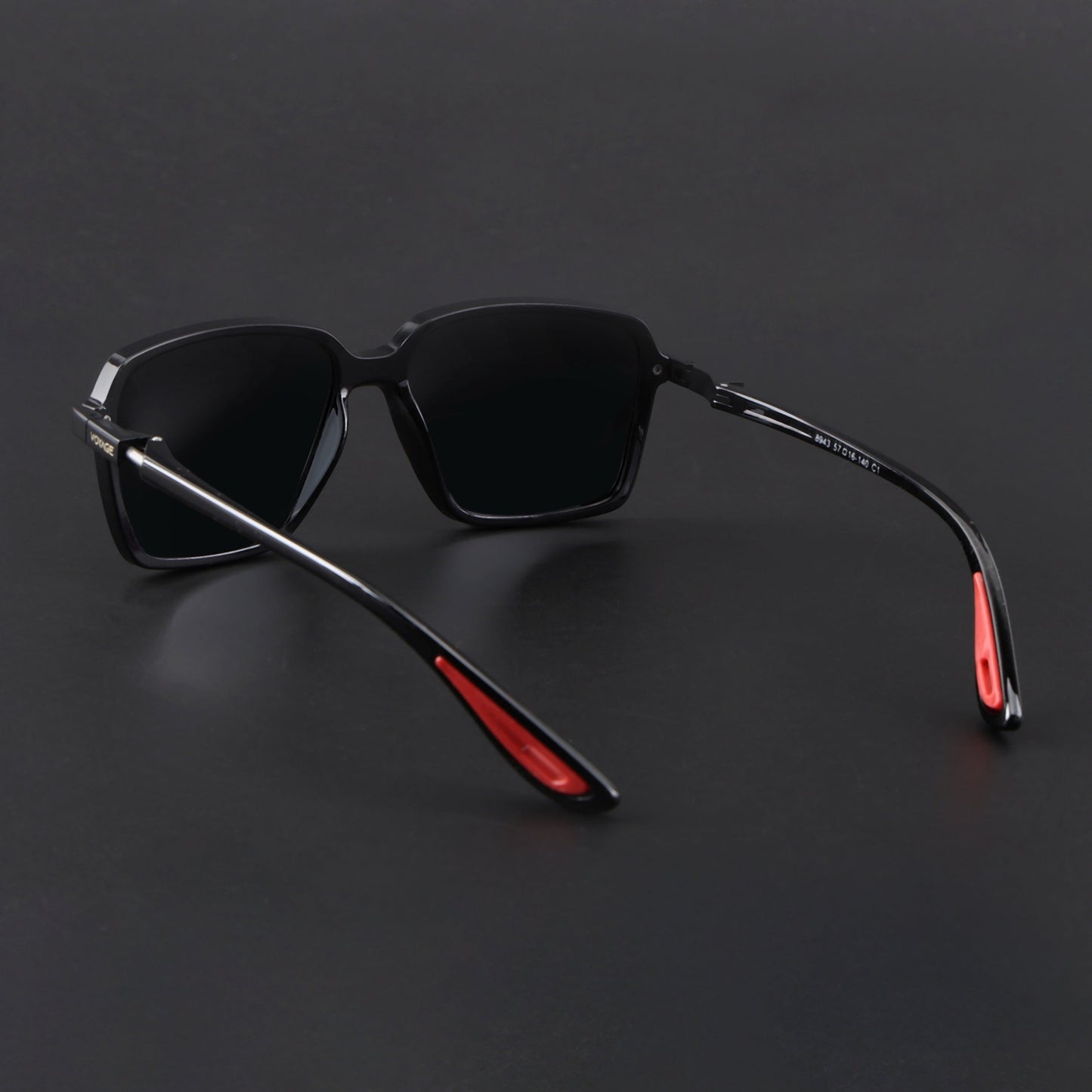 Hydra | Shine Black Polarized Square Sunglasses | PMG6653
