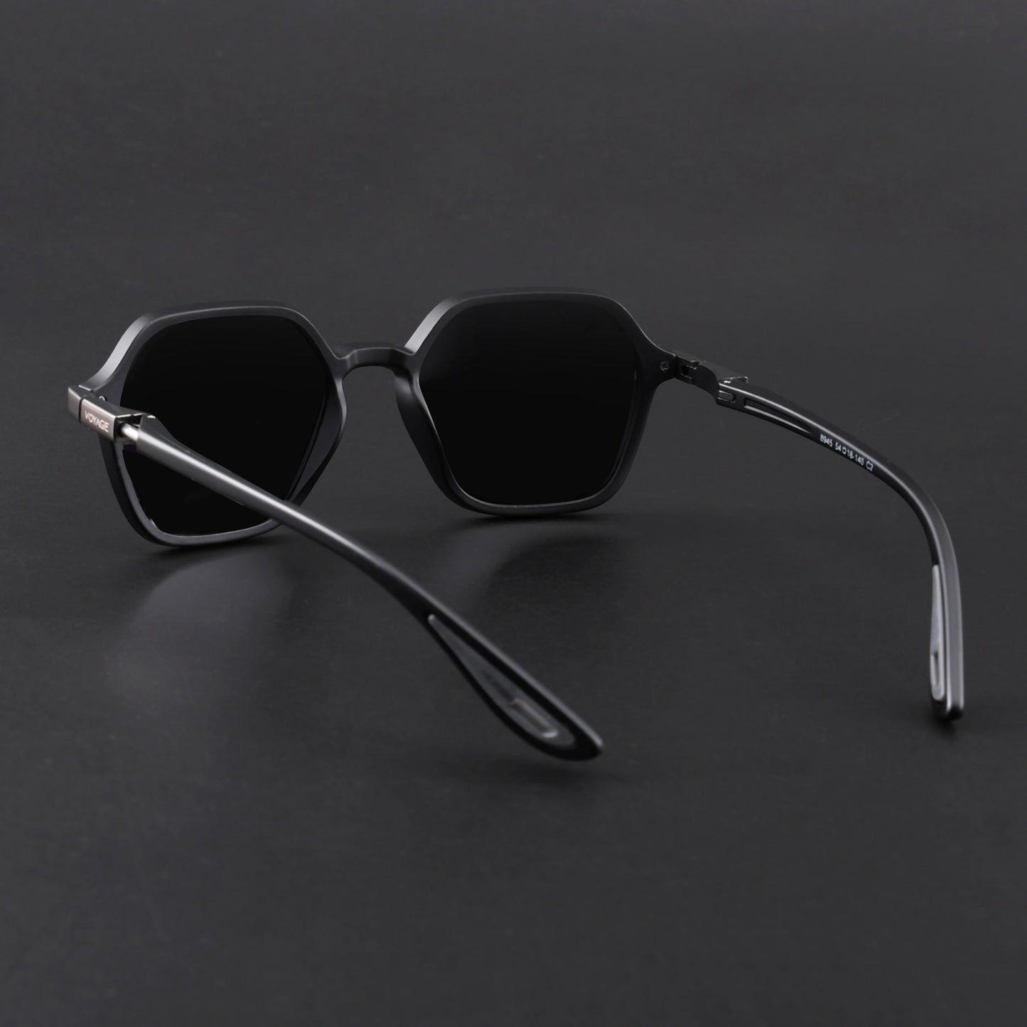 EdgeX | Matt Black Polarized Hexagon Sunglasses | PMG6640