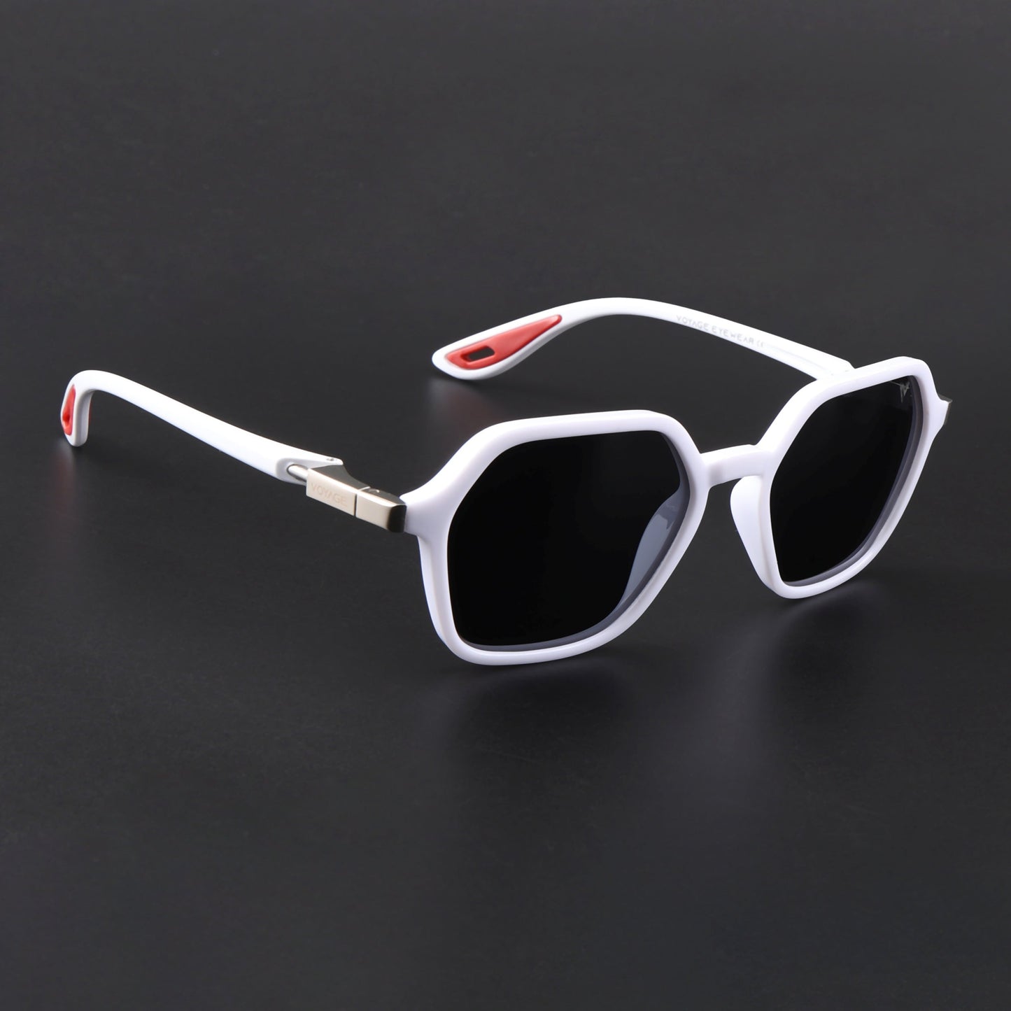 EdgeX | White Polarized Hexagon Sunglasses | PMG6642