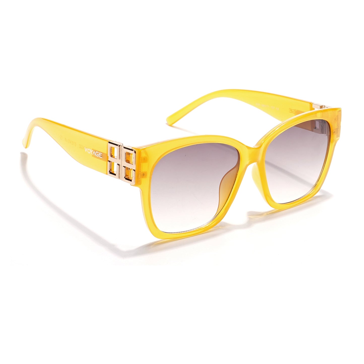 Over Size Sunglasses (Brown & Clear Lens | Light Yellow Frame - MG5811)