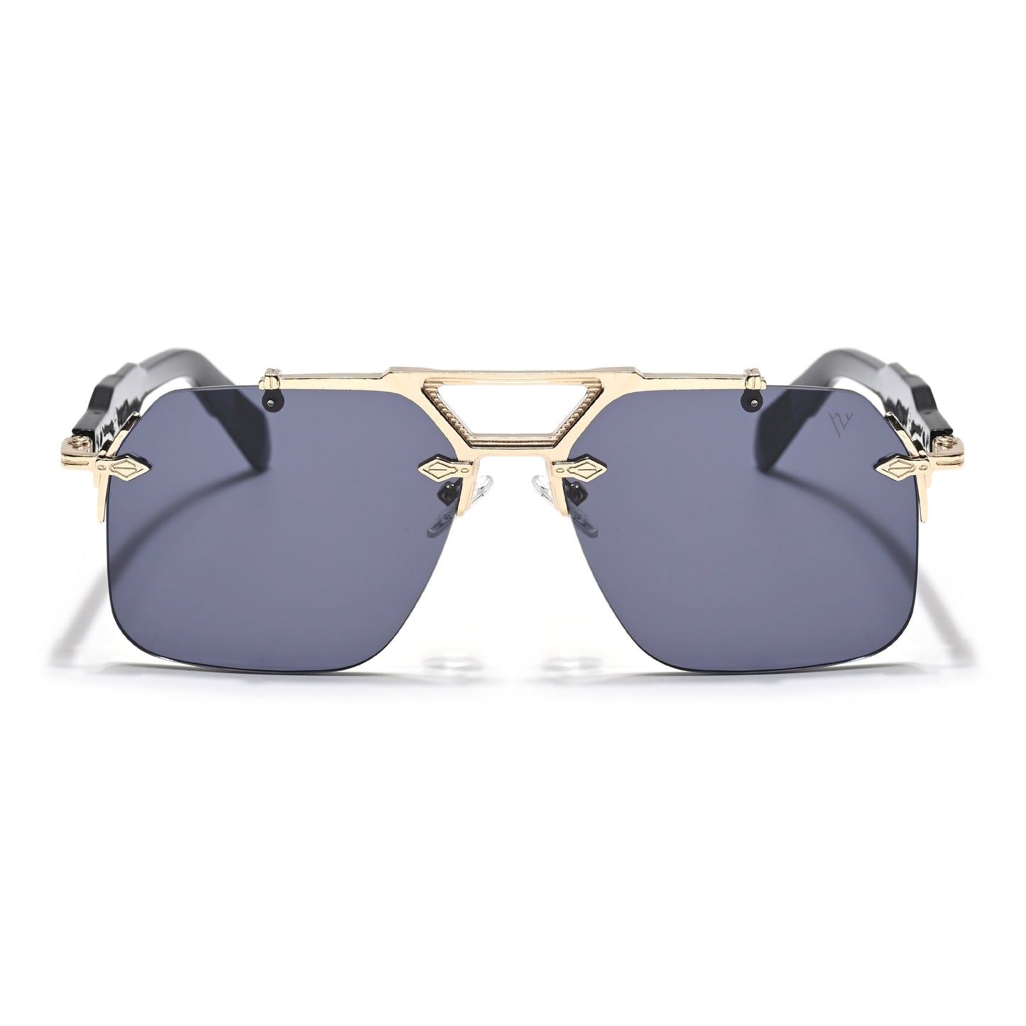 Hawk | Black Wayfarer Sunglasses | Golden Frame - MG5882