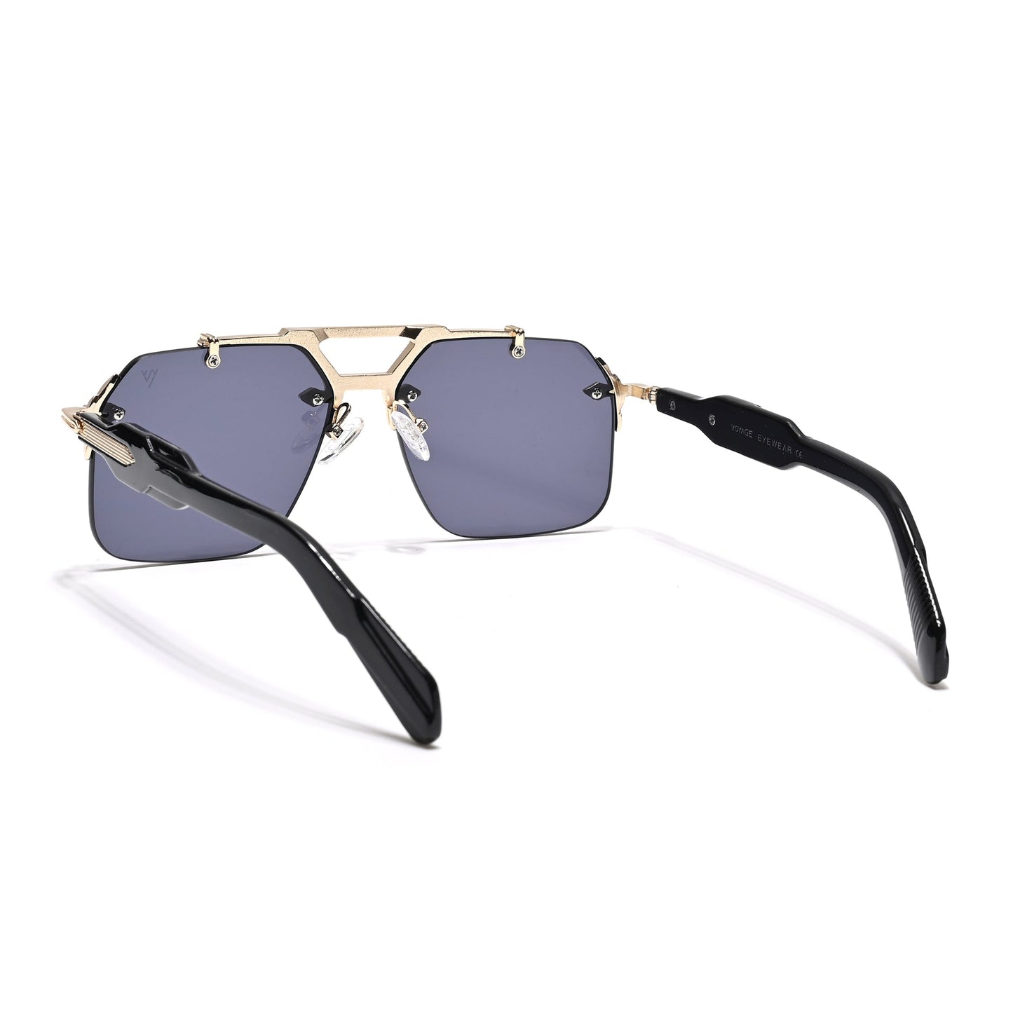 Hawk | Black Wayfarer Sunglasses | Golden Frame - MG5882