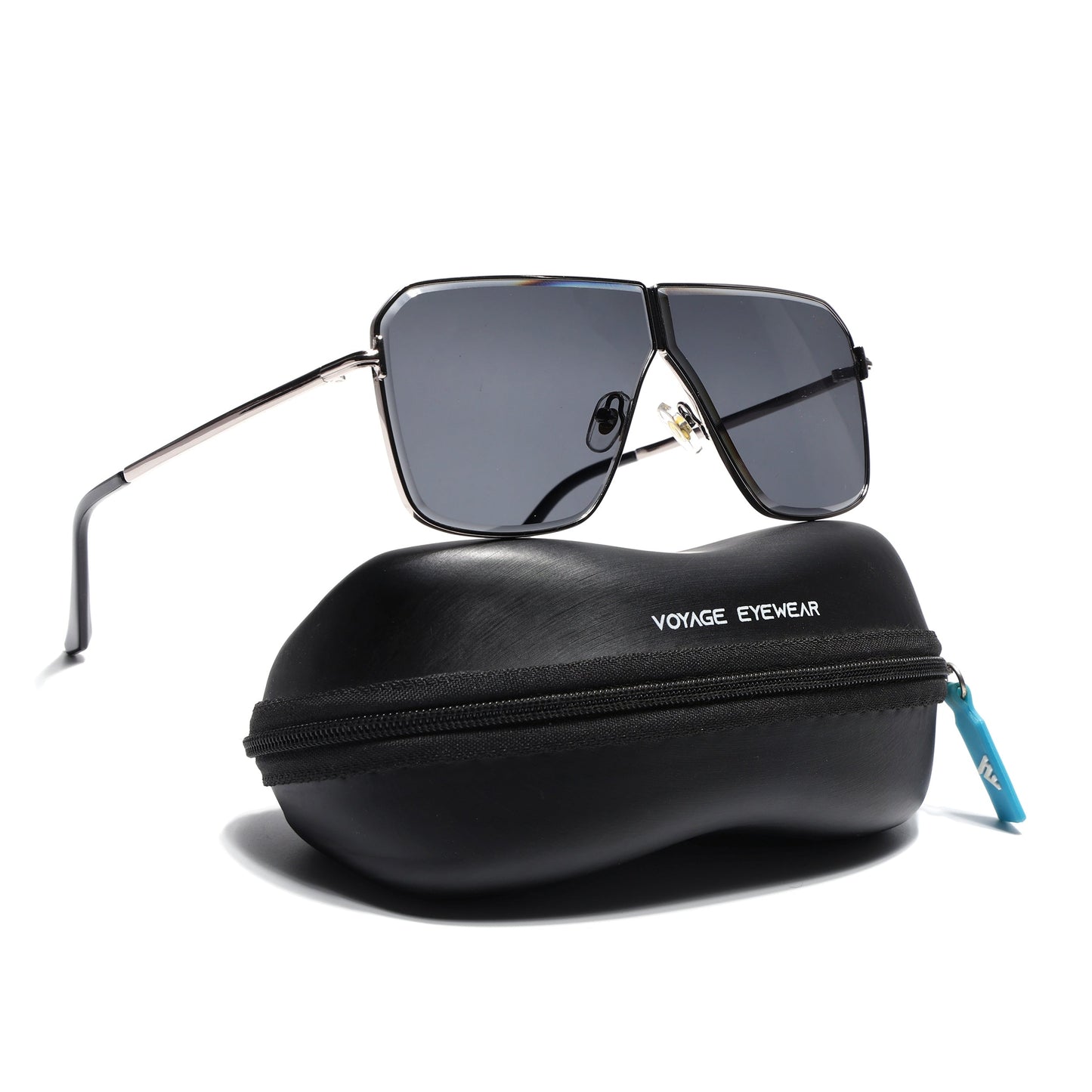 Zephy | Silver Wayfarer Sunglasses | Black Lens - MG7317