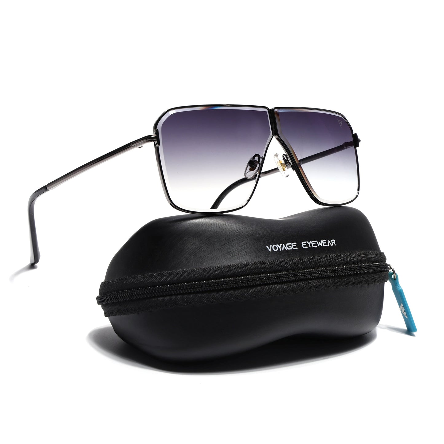 Zephy | Grey Wayfarer Sunglasses | Blue & Clear Lens - MG7319