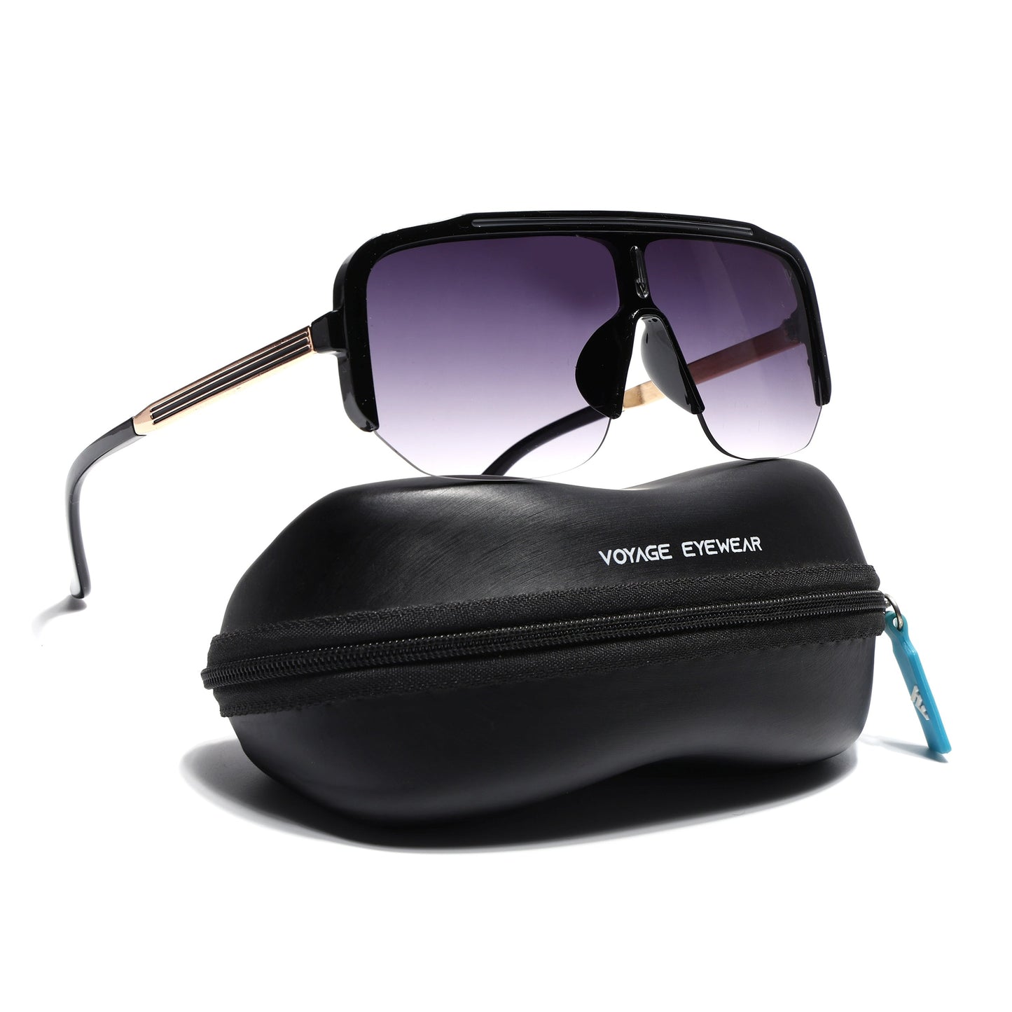 Knox | Shine Black Wayfarer Sunglasses | Grey & Clear Lens - MG7322