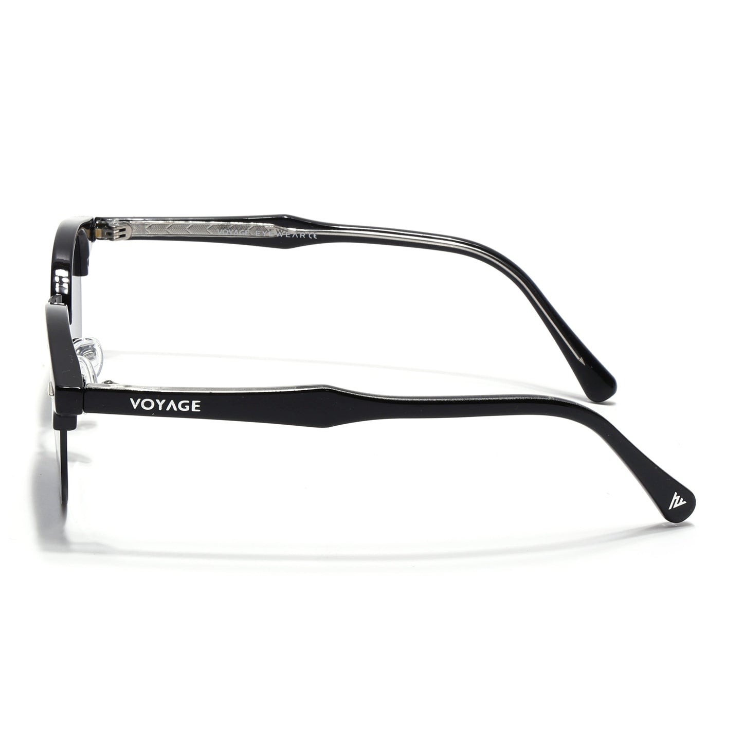 Skyline | Black Half Rim Clubmaster Sunglasses | Grey Lens - MG7100