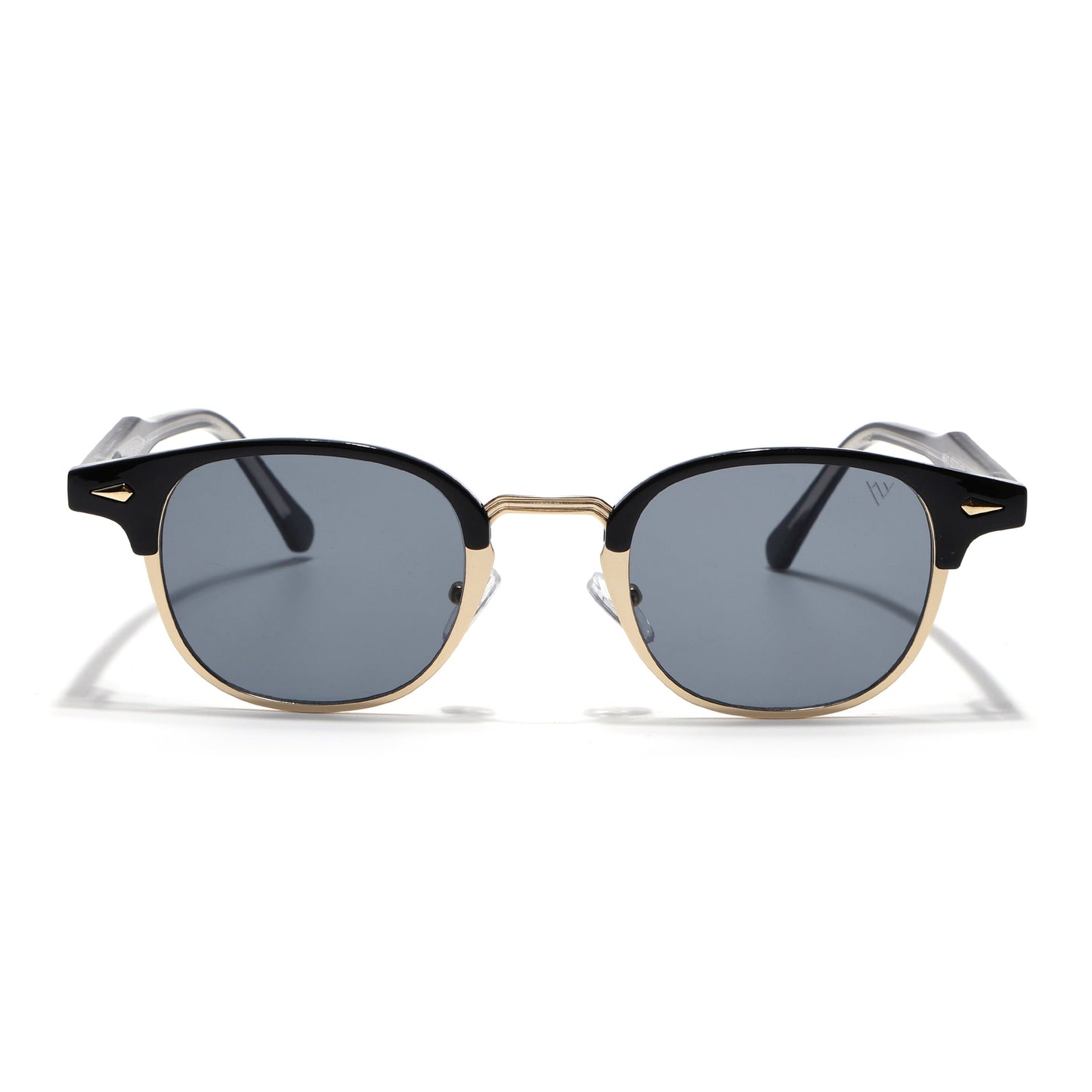 Skyline | Golden Half Rim Clubmaster Sunglasses | Grey Lens - MG7101