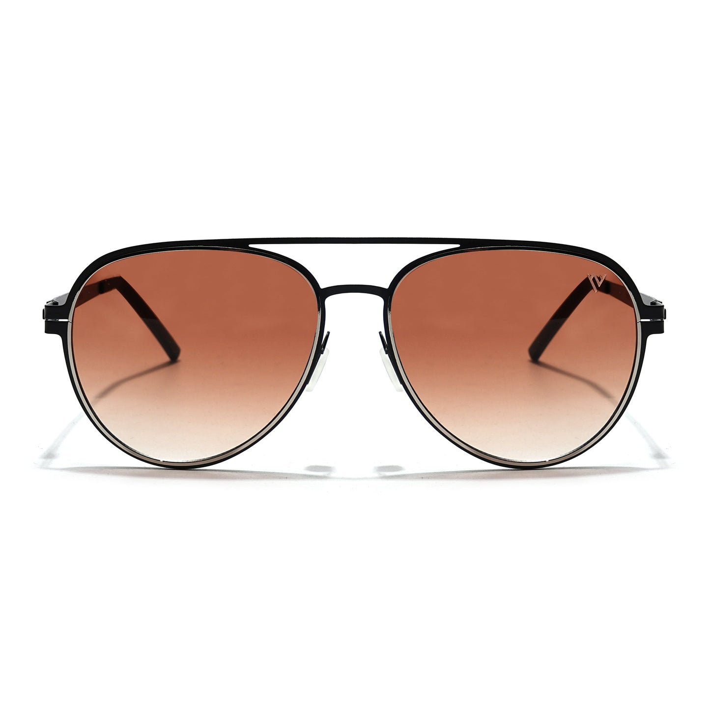 Aviator Sunglasses (Brown & Clear Lens | Black Frame - MG5605)