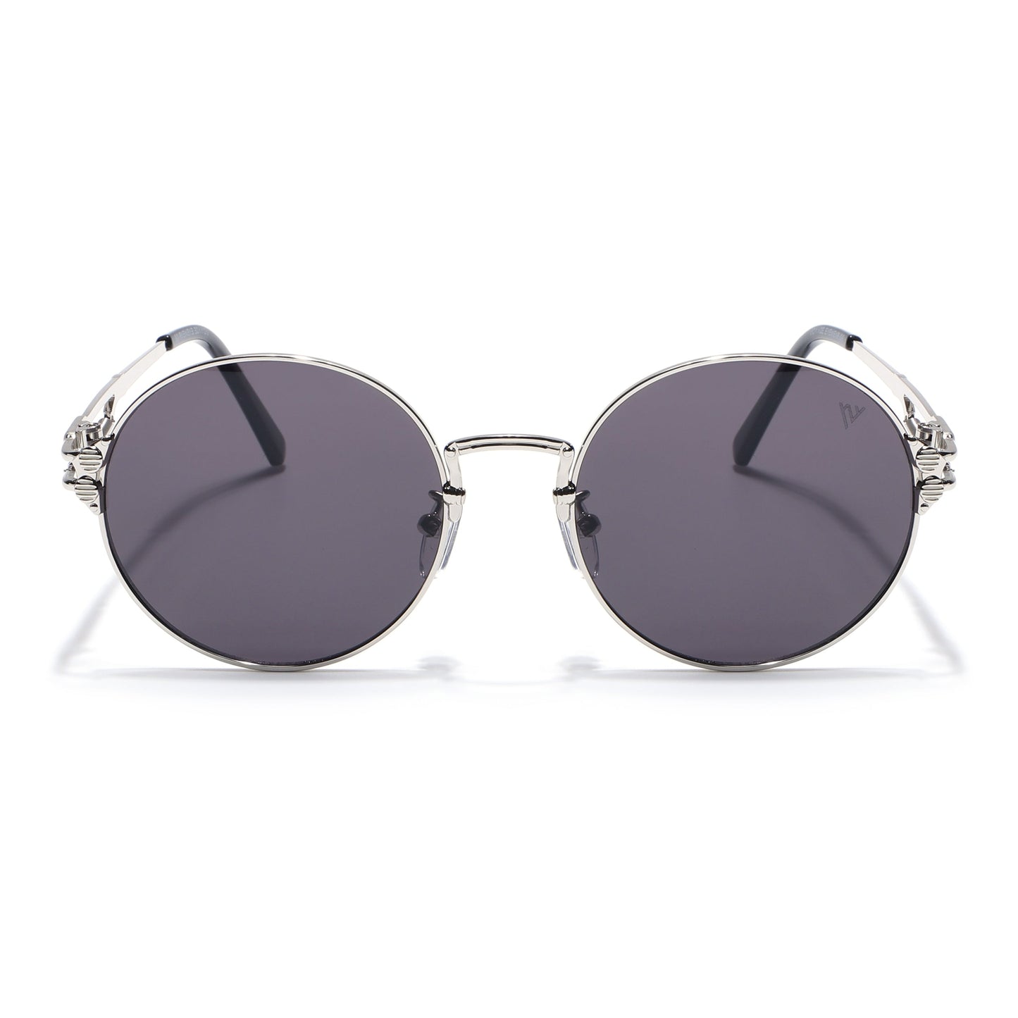 Round Sunglasses (Black Lens | Silver Frame - MG5186)