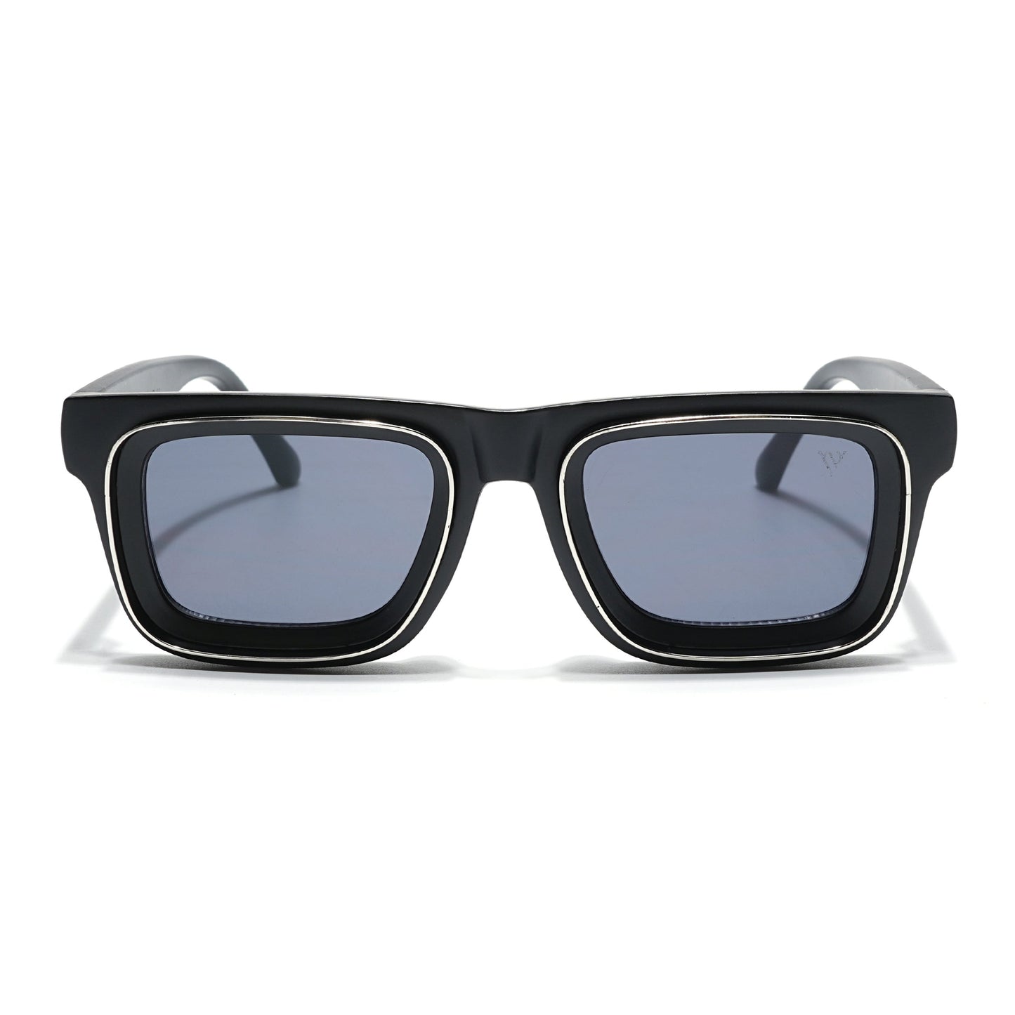 Smuggler | Matt Black & Silver Unisex Sunglasses | Black Lens - MG6421