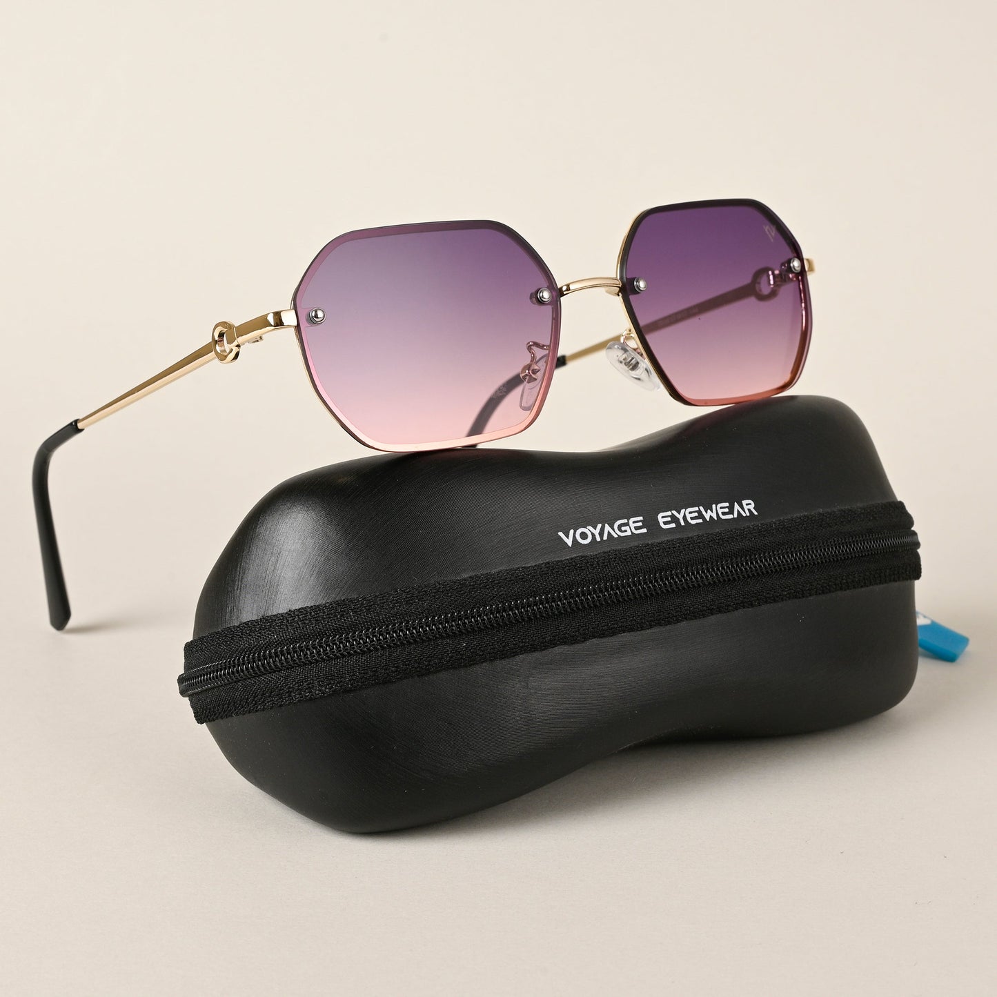 Purple & Brown Rectangle Sunglasses (2318MG4499)