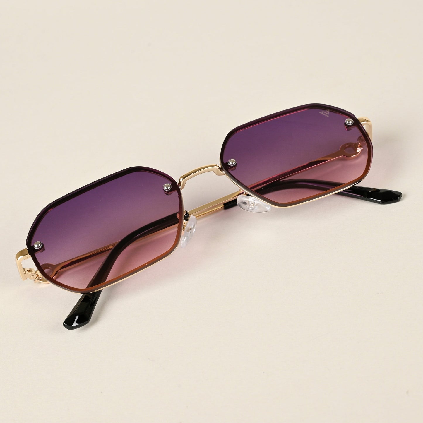 Purple & Brown Rectangle Sunglasses (2318MG4499)