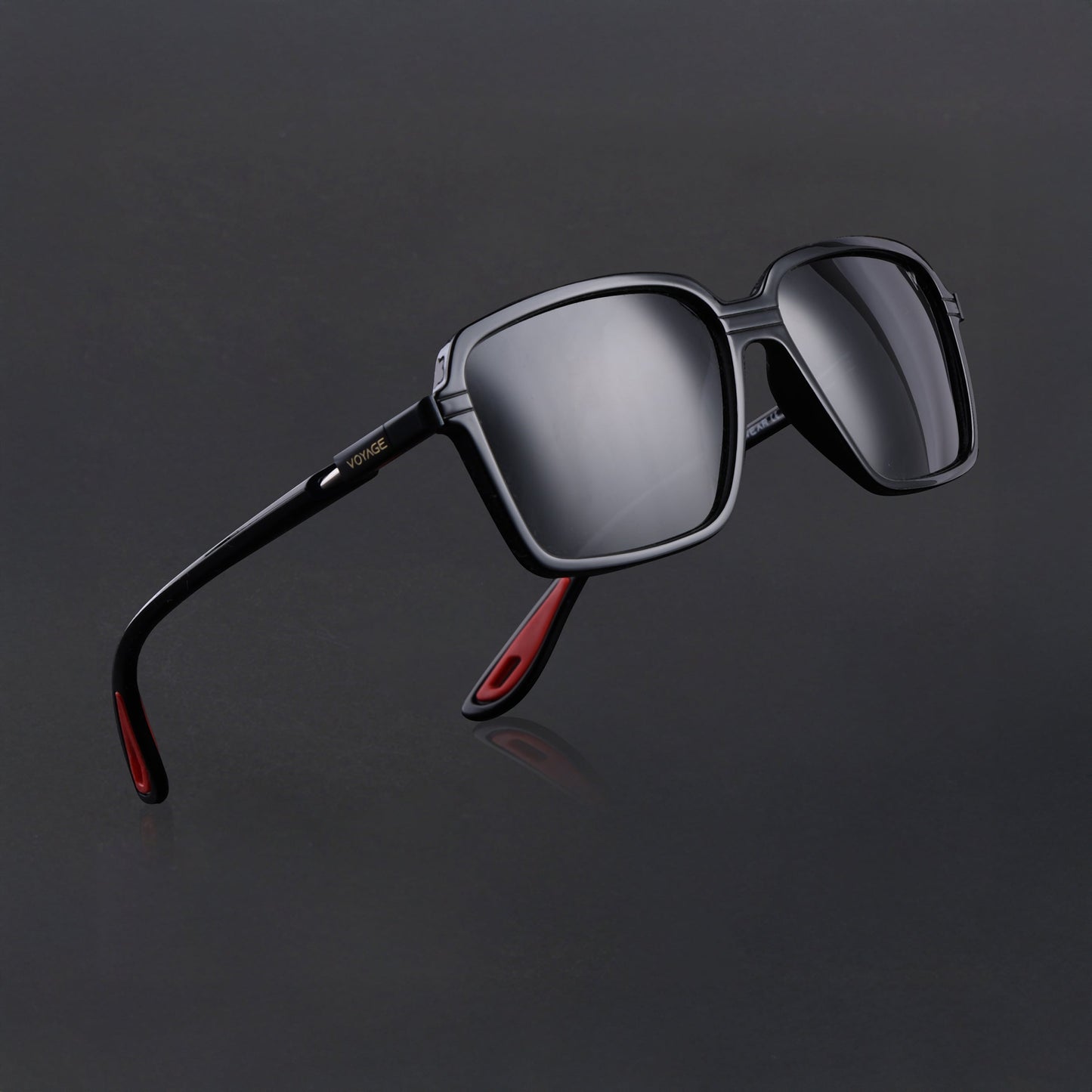 Hydra | Shine Black Polarized Square Sunglasses | PMG6653