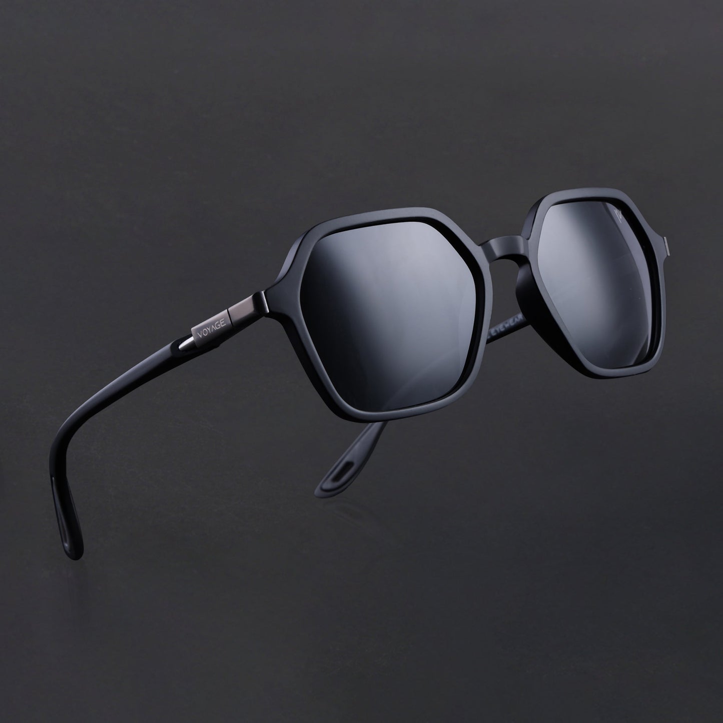 EdgeX | Matt Black Polarized Hexagon Sunglasses | PMG6640