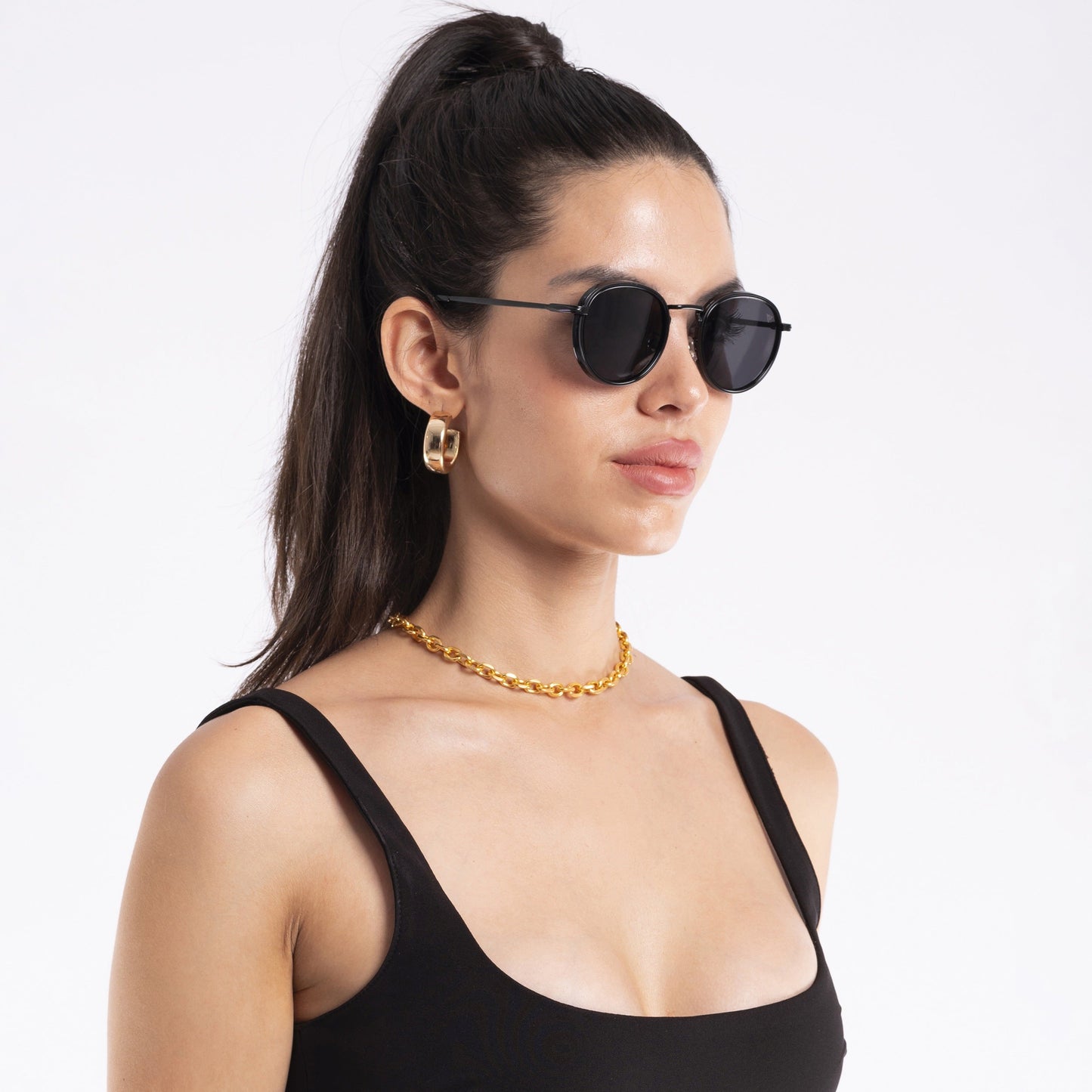 Captain | Matte Black Polarized Wayfarer Sunglasses - PMG3980