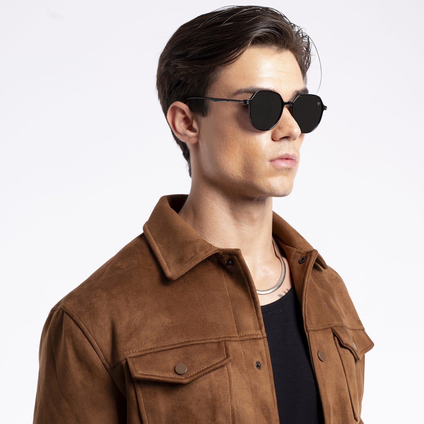 Grit | Shine Black Polarized Round Sunglasses - PMG4297