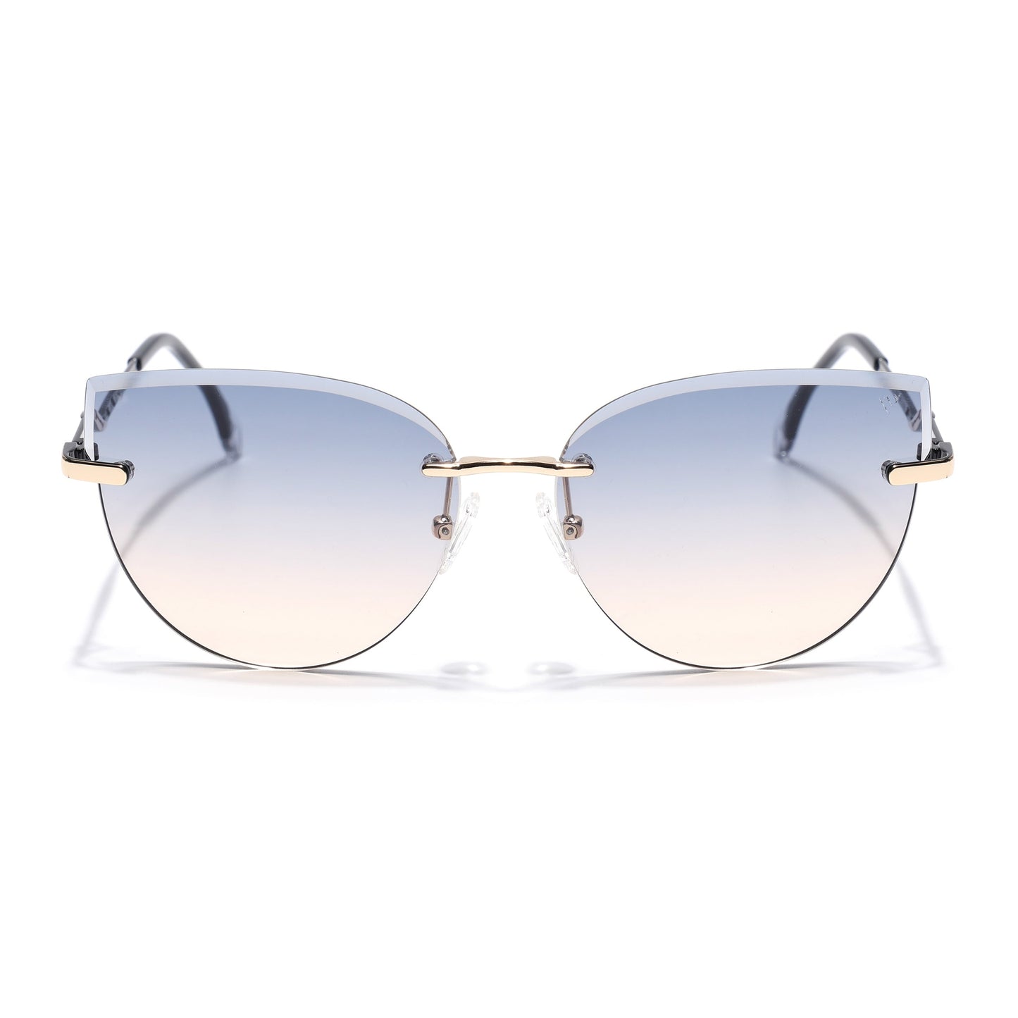 Cateye Sunglasses for Women (Grey & Brown Lens | Golden Frame - SLMG7223)