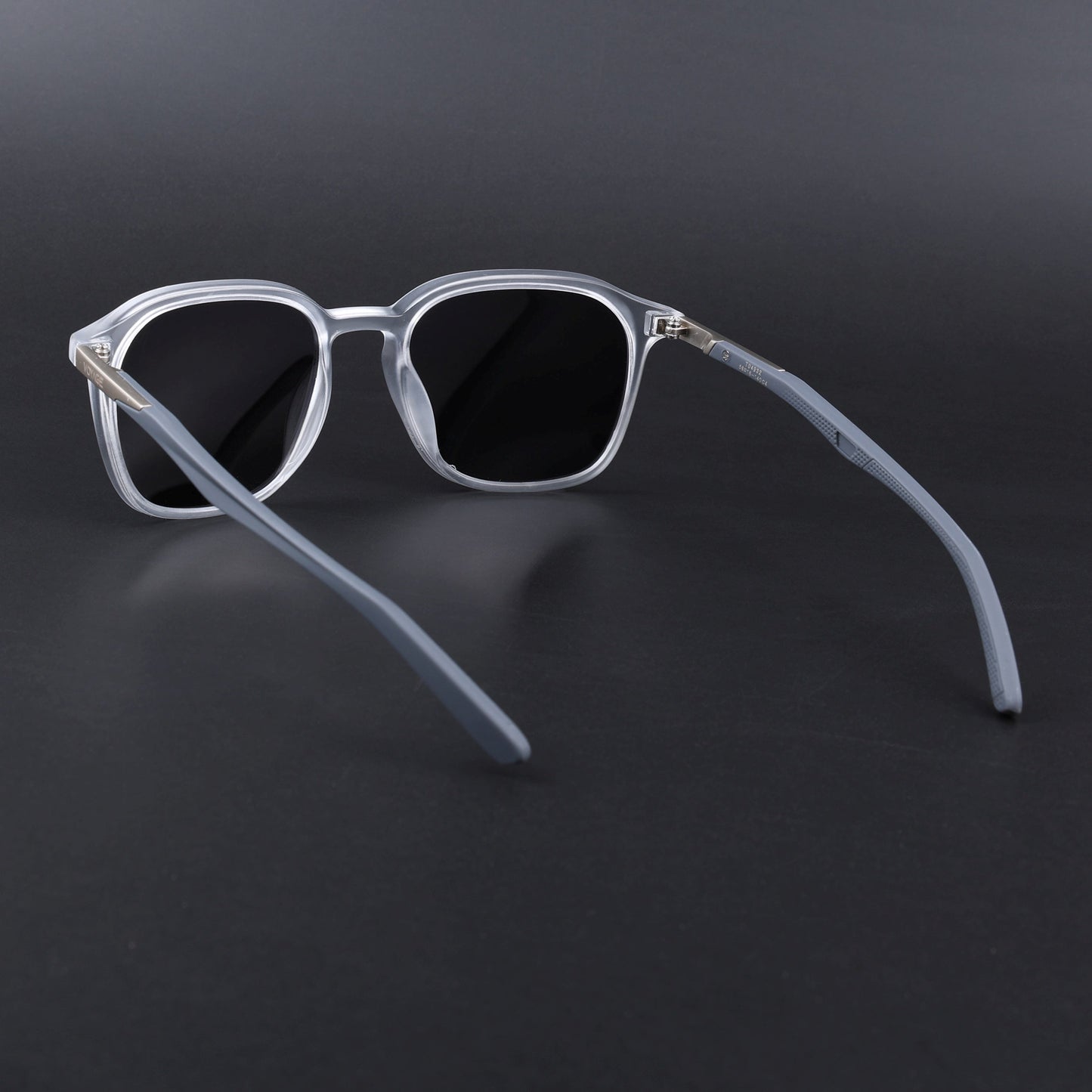 Square Polarized Sunglasses | Black Lens | Transparent Frame - PMG6793